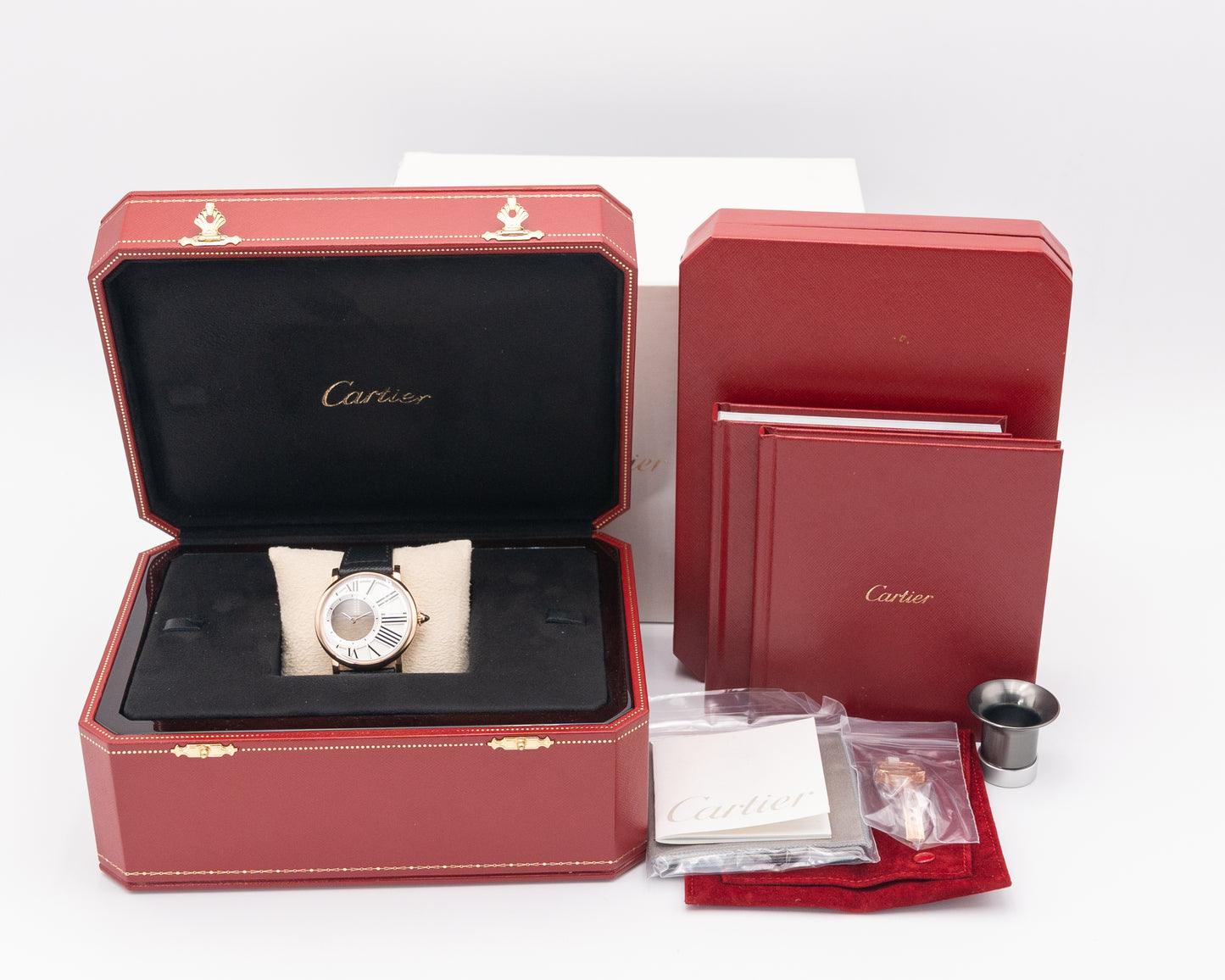 Cartier Rotonde De Cartier Mysterious Hours 42mm W1556223 Rose Gold White Dial 2013