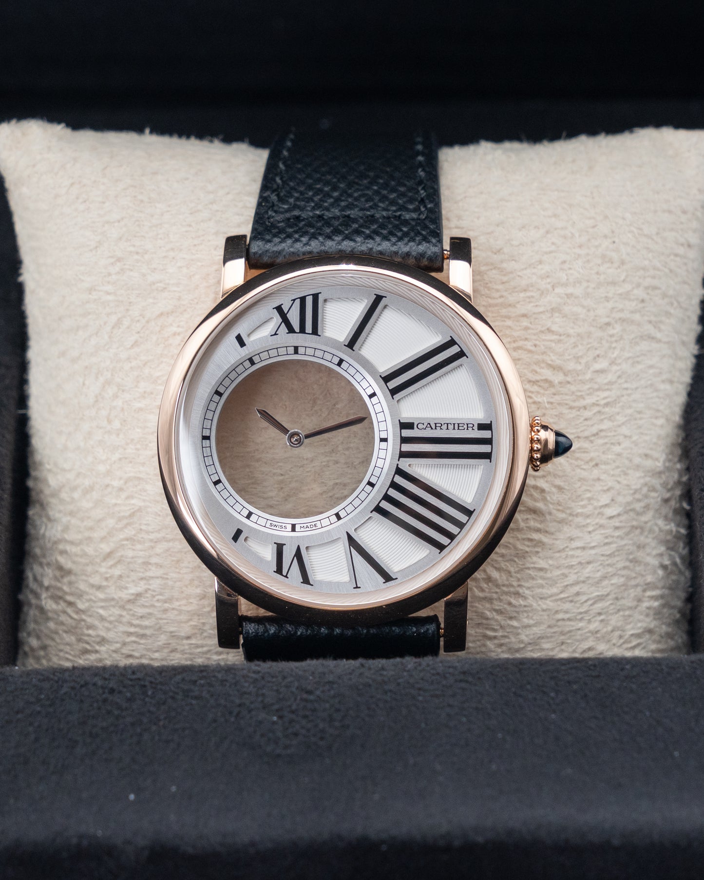 Cartier Rotonde De Cartier Mysterious Hours 42mm W1556223 Rose Gold White Dial 2013