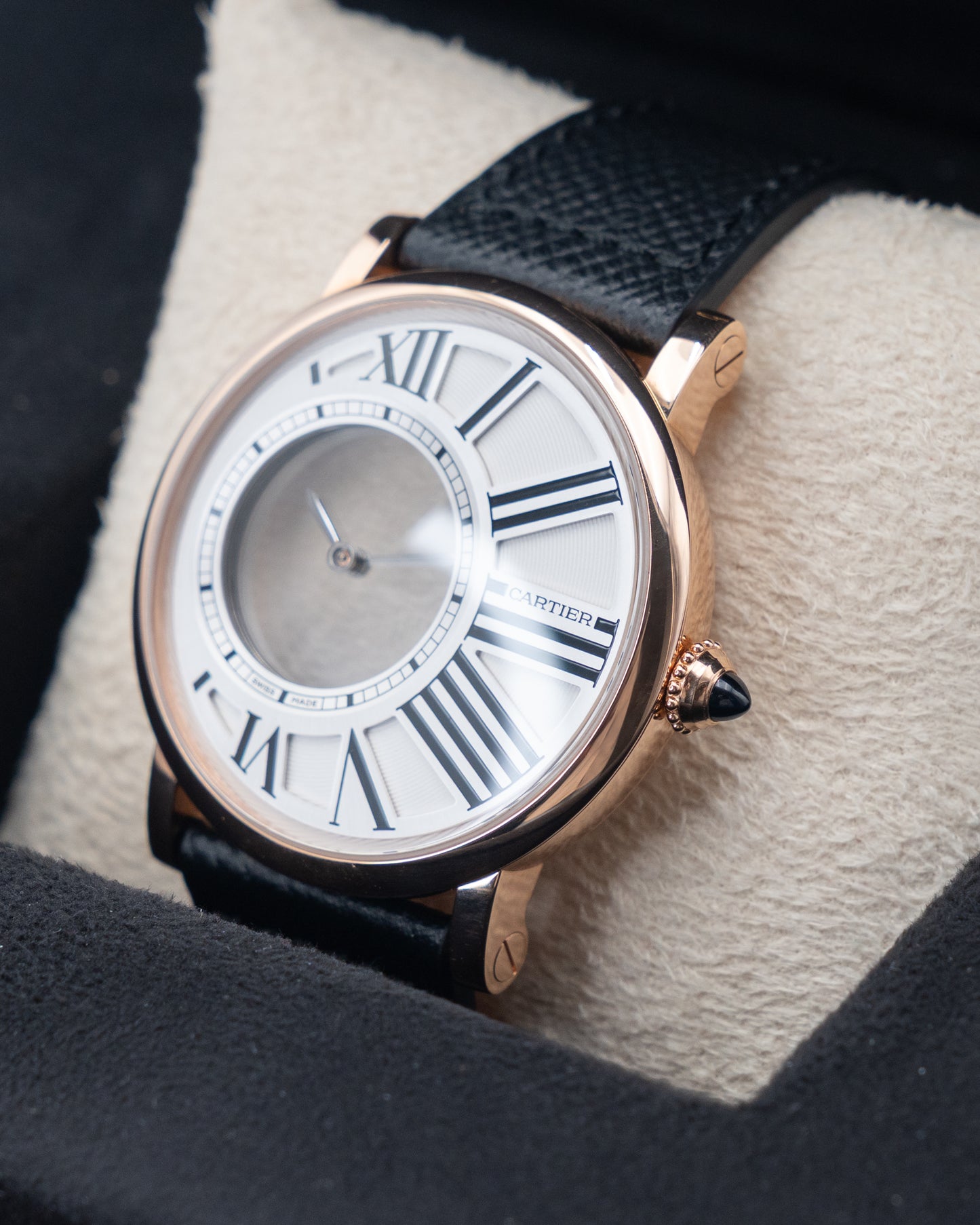 Cartier Rotonde De Cartier Mysterious Hours 42mm W1556223 Rose Gold White Dial 2013