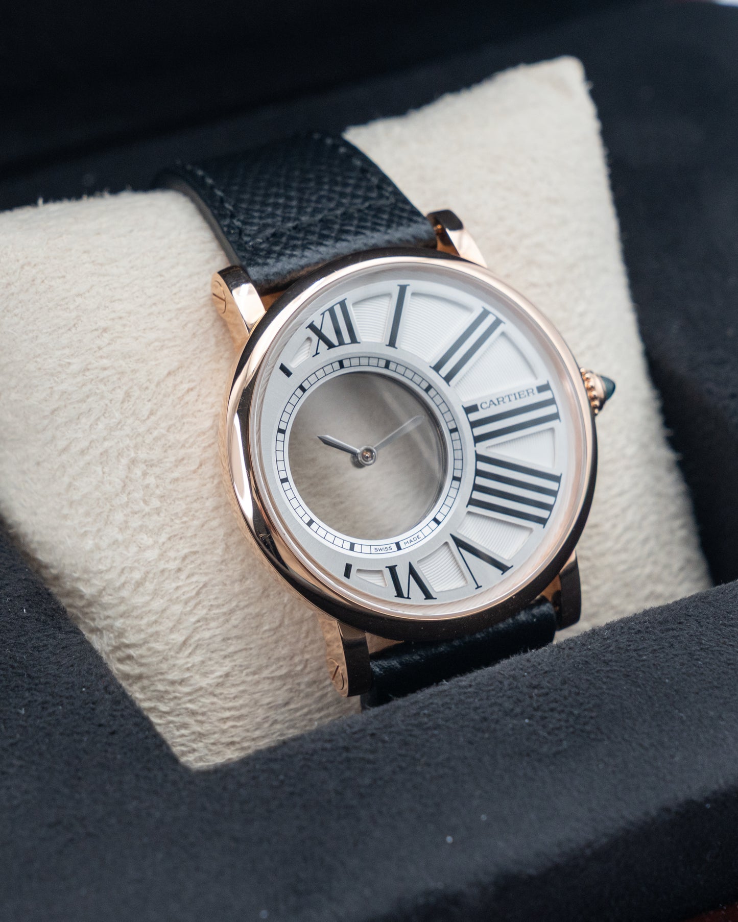 Cartier Rotonde De Cartier Mysterious Hours 42mm W1556223 Rose Gold White Dial 2013
