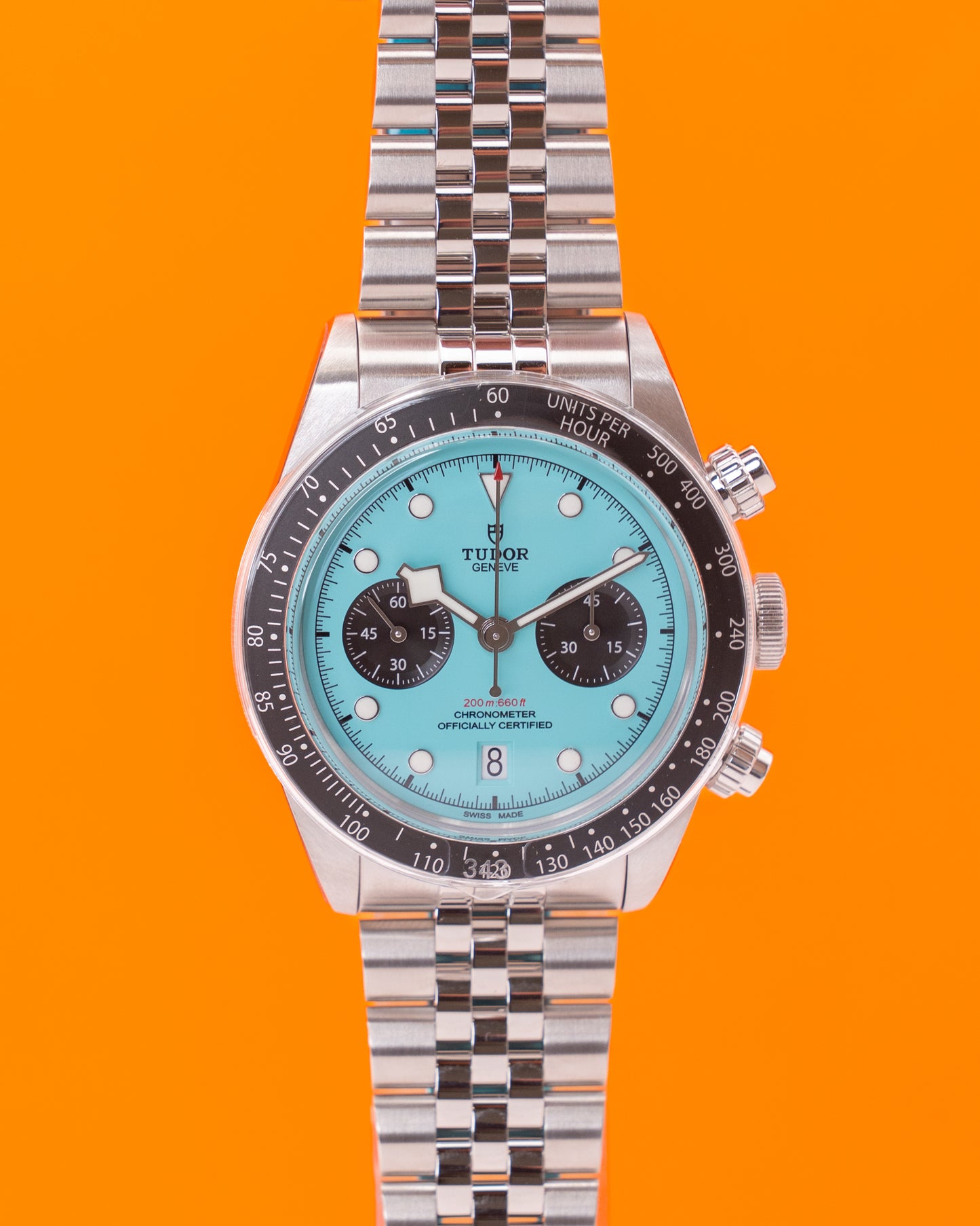 UNWORN Tudor Black Bay Chrono 41mm 79360N-0024 Flamingo Blue on Jubilee 2025