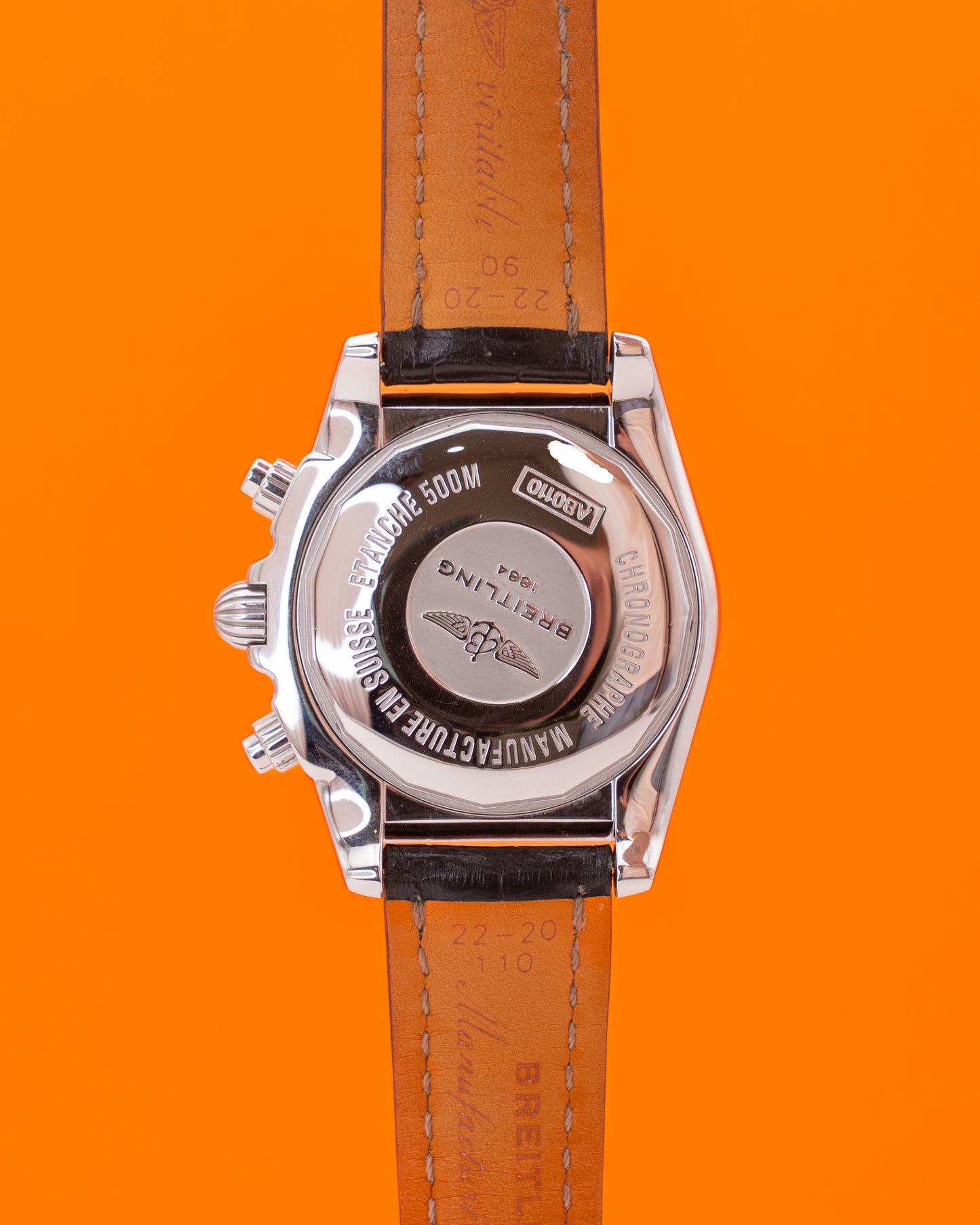 Breitling Chronomat 44mm AB0110 Inverted Panda Chrono on Leather Strap 2013