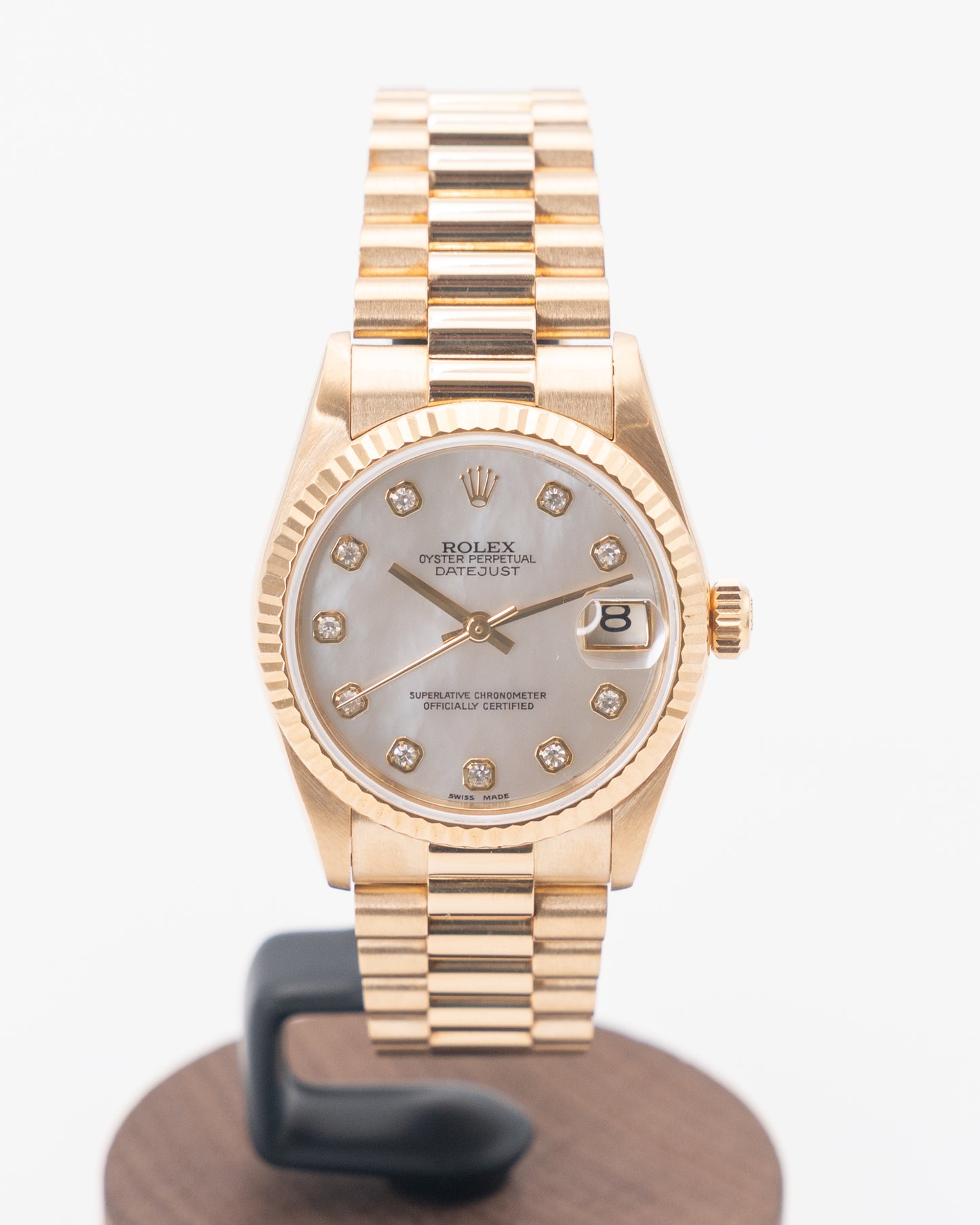 Rolex Datejust 31mm 68278 Yellow Gold MOP Diamond Dial Presidential Bracelet 1995