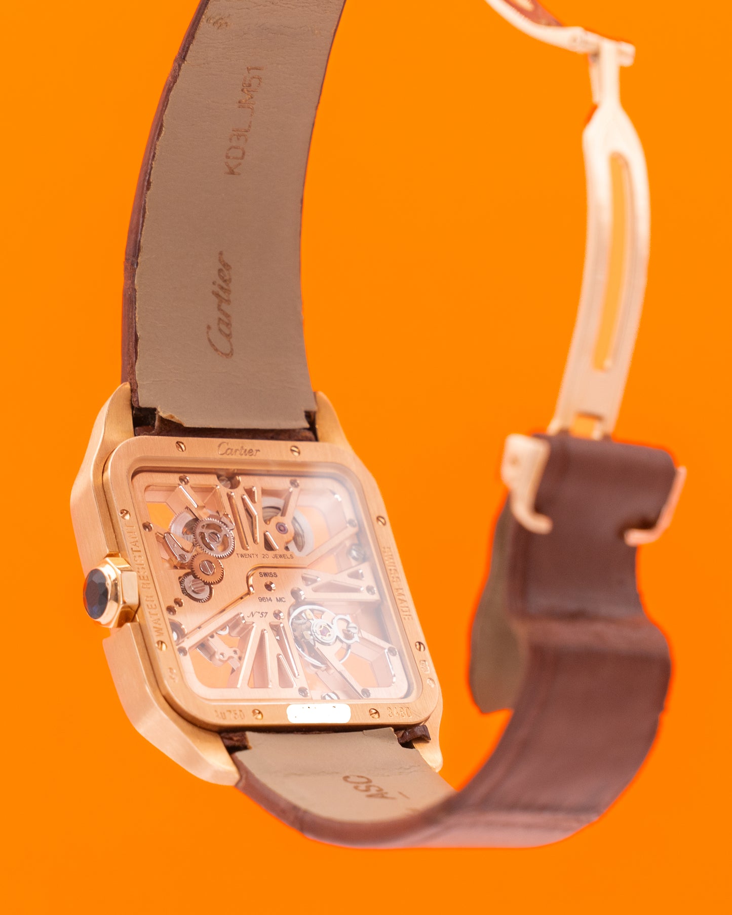 Cartier Santos Dumont Skeleton 47.4mm W2020057 Limited Rose Gold Manual Wind