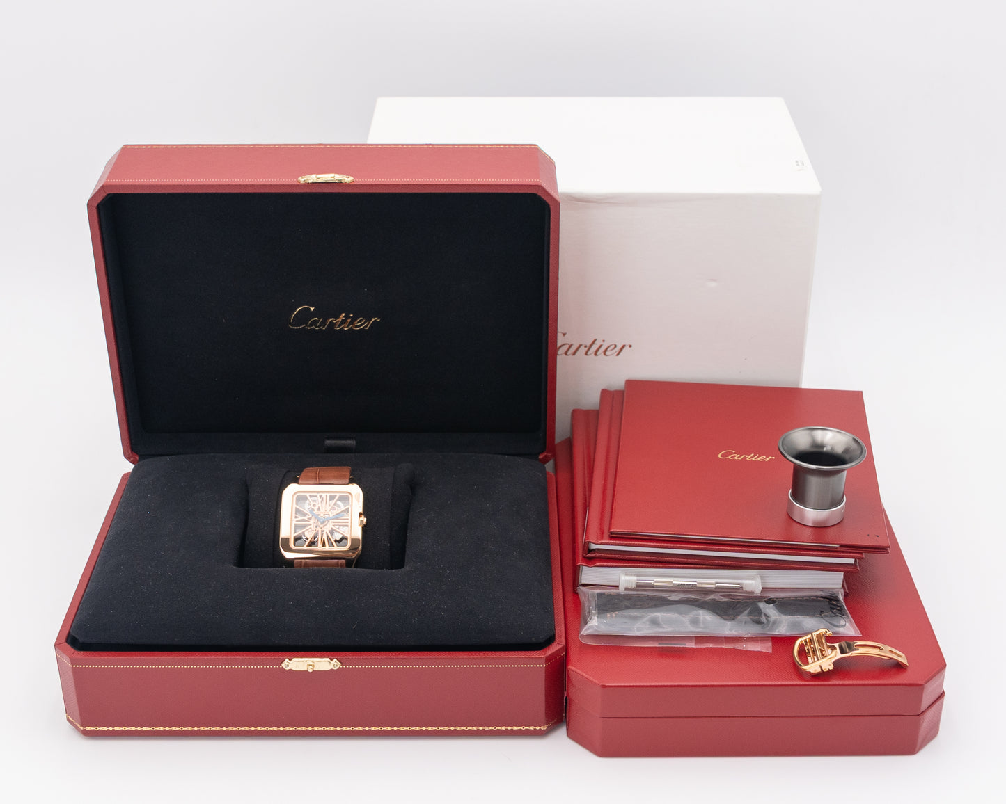 Cartier Santos Dumont Skeleton 47.4mm W2020057 Limited Rose Gold Manual Wind
