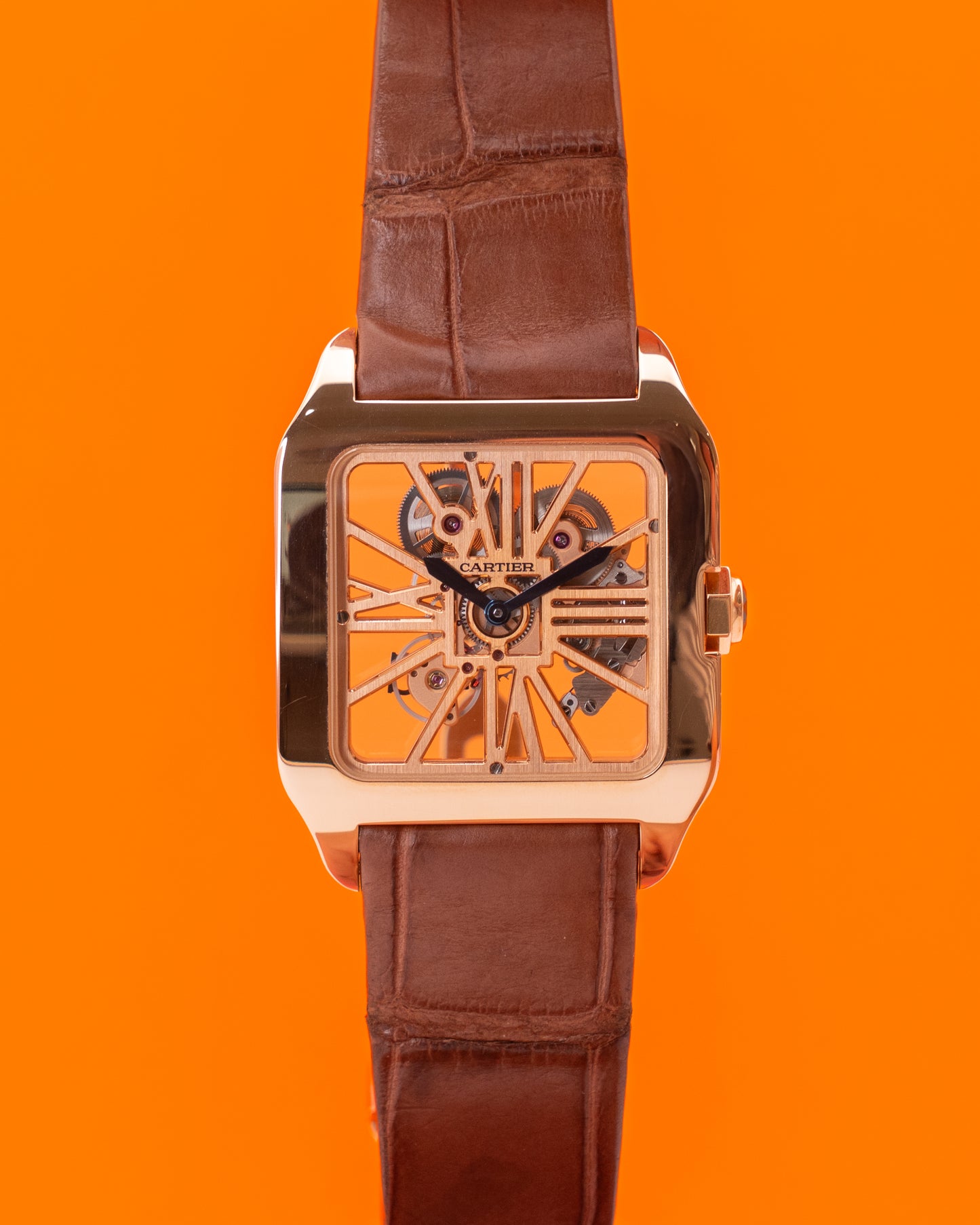 Cartier Santos Dumont Skeleton 47.4mm W2020057 Limited Rose Gold Manual Wind