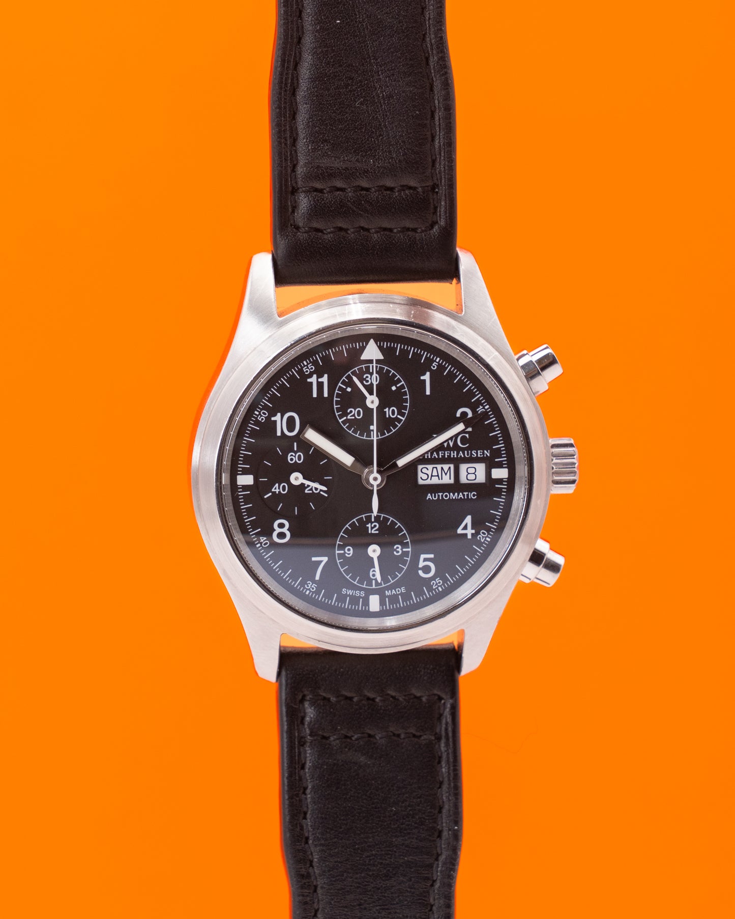 IWC Der Flieger Chronograph 40mm IW3706 Pilot Chrono German Date Wheel 1999