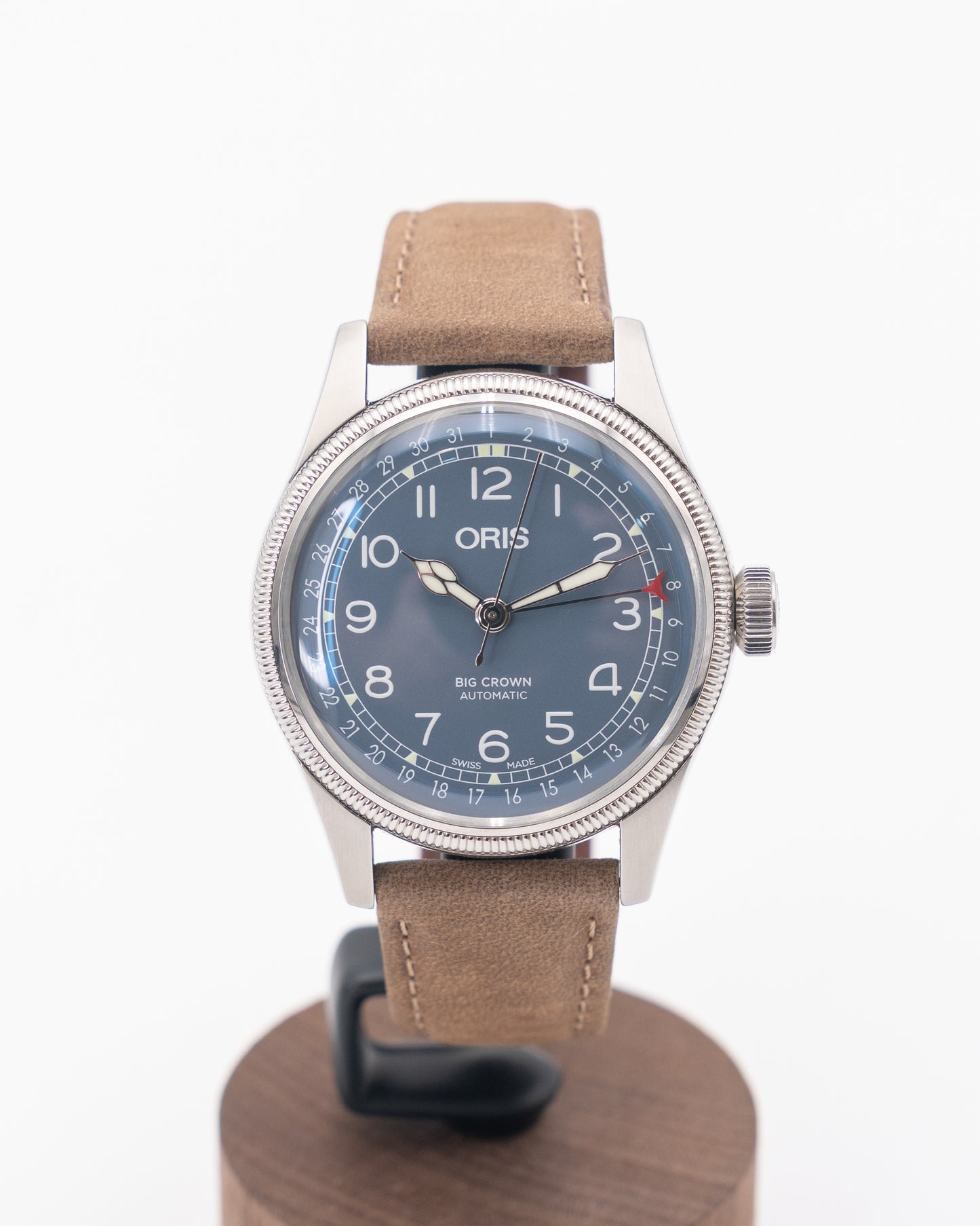 Oris Big Crown Pointer Date 40mm 01 754 7741 4065 Blue on Brown Strap