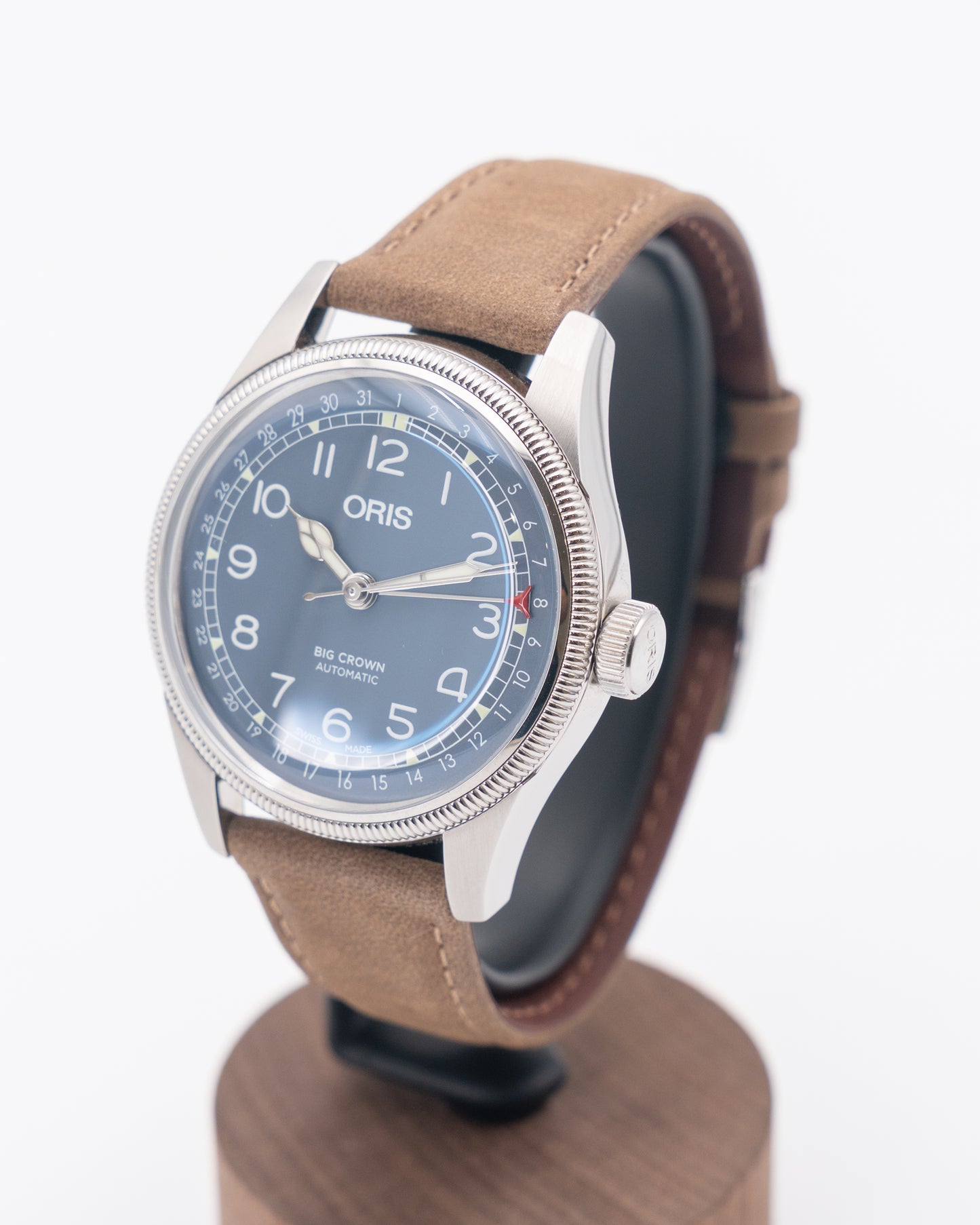 Oris Big Crown Pointer Date 40mm 01 754 7741 4065 Blue on Brown Strap
