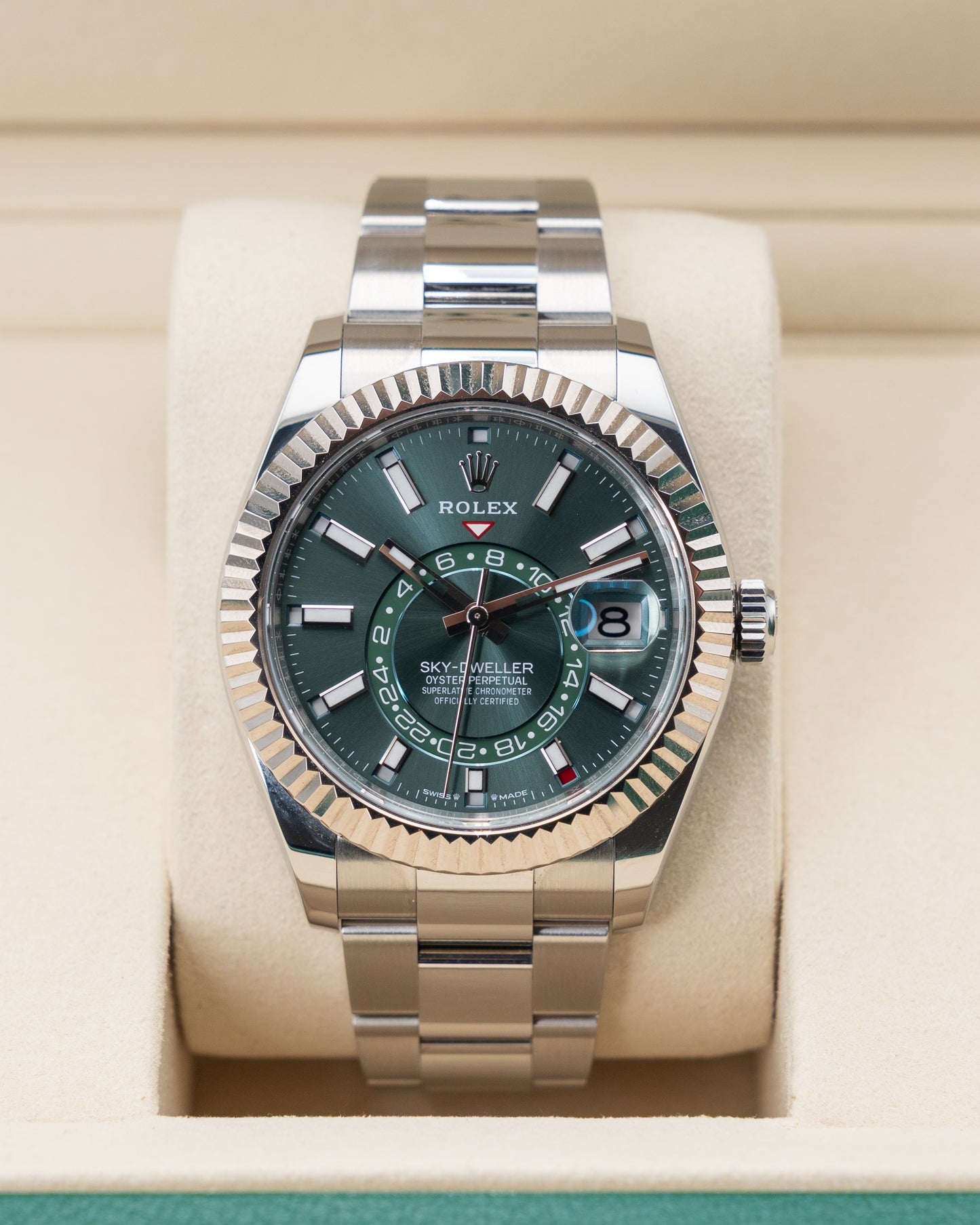 Rolex SkyDweller 42mm 336934 Mint Green Fluted Oyster 2025