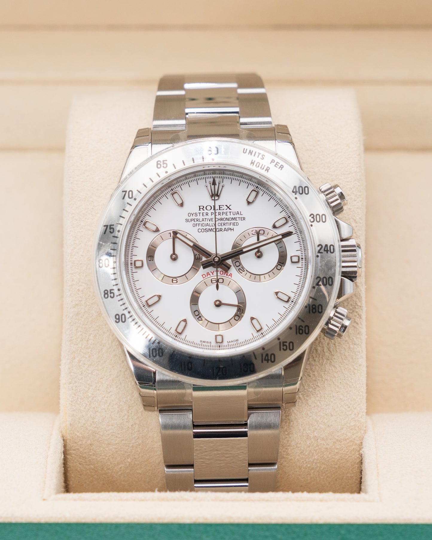 UNWORN WITH STICKERS 2014 Rolex Daytona 40mm 116520 White Dial 2014