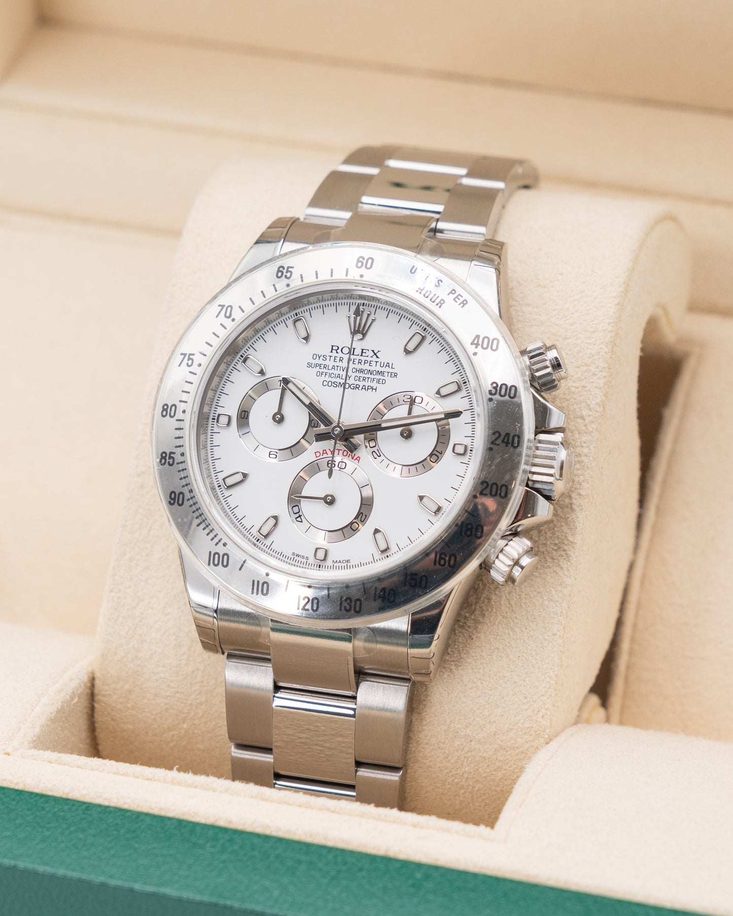 UNWORN WITH STICKERS 2014 Rolex Daytona 40mm 116520 White Dial 2014