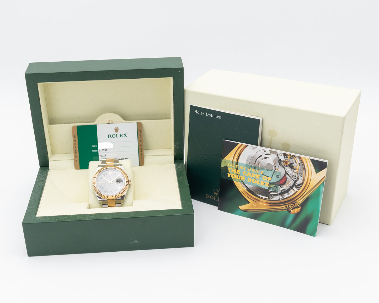 Rolex Datejust 41mm 116333 Wimbledon Dial Two Tone Yellow Gold 2015
