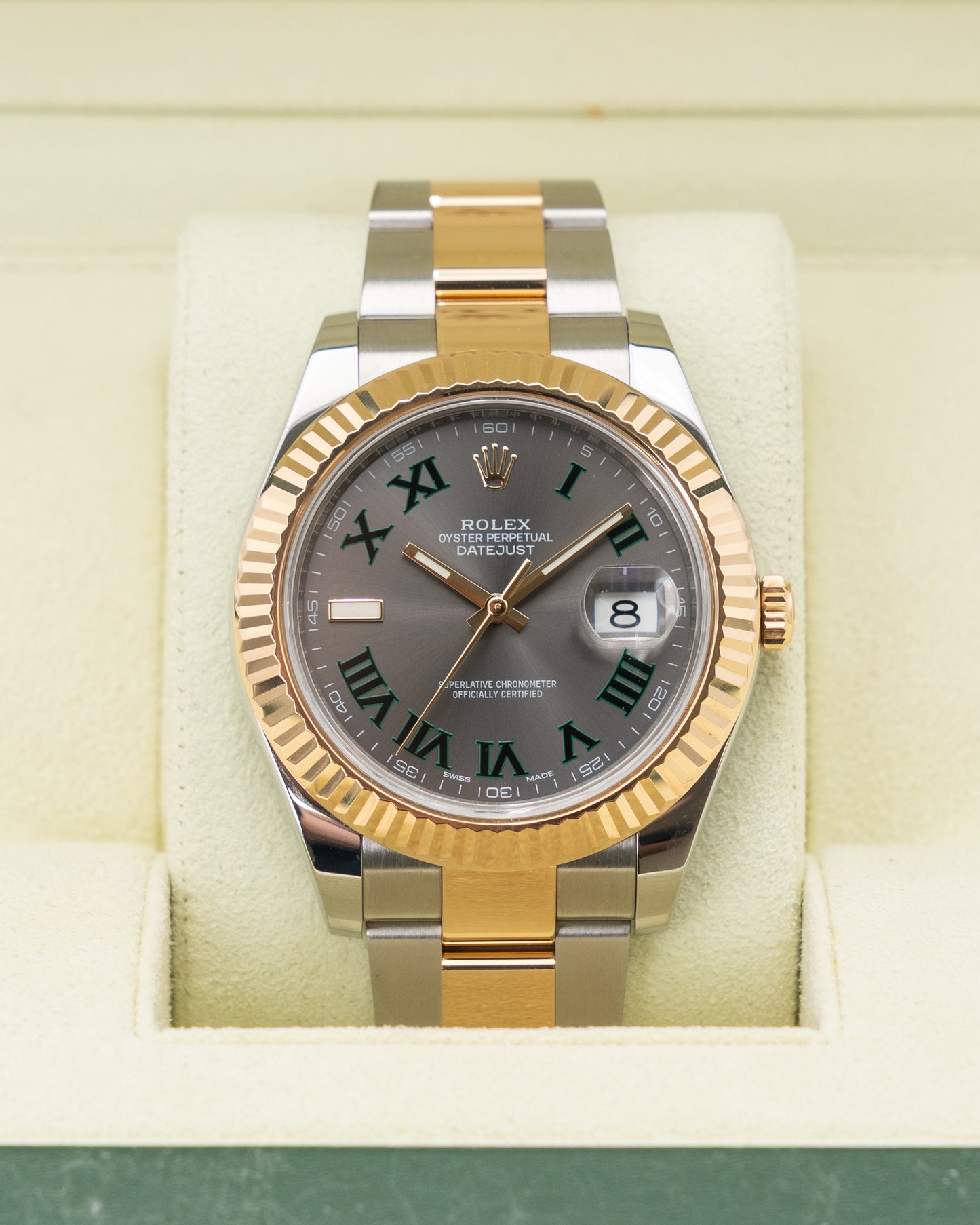 Rolex Datejust 41mm 116333 Wimbledon Dial Two Tone Yellow Gold 2015
