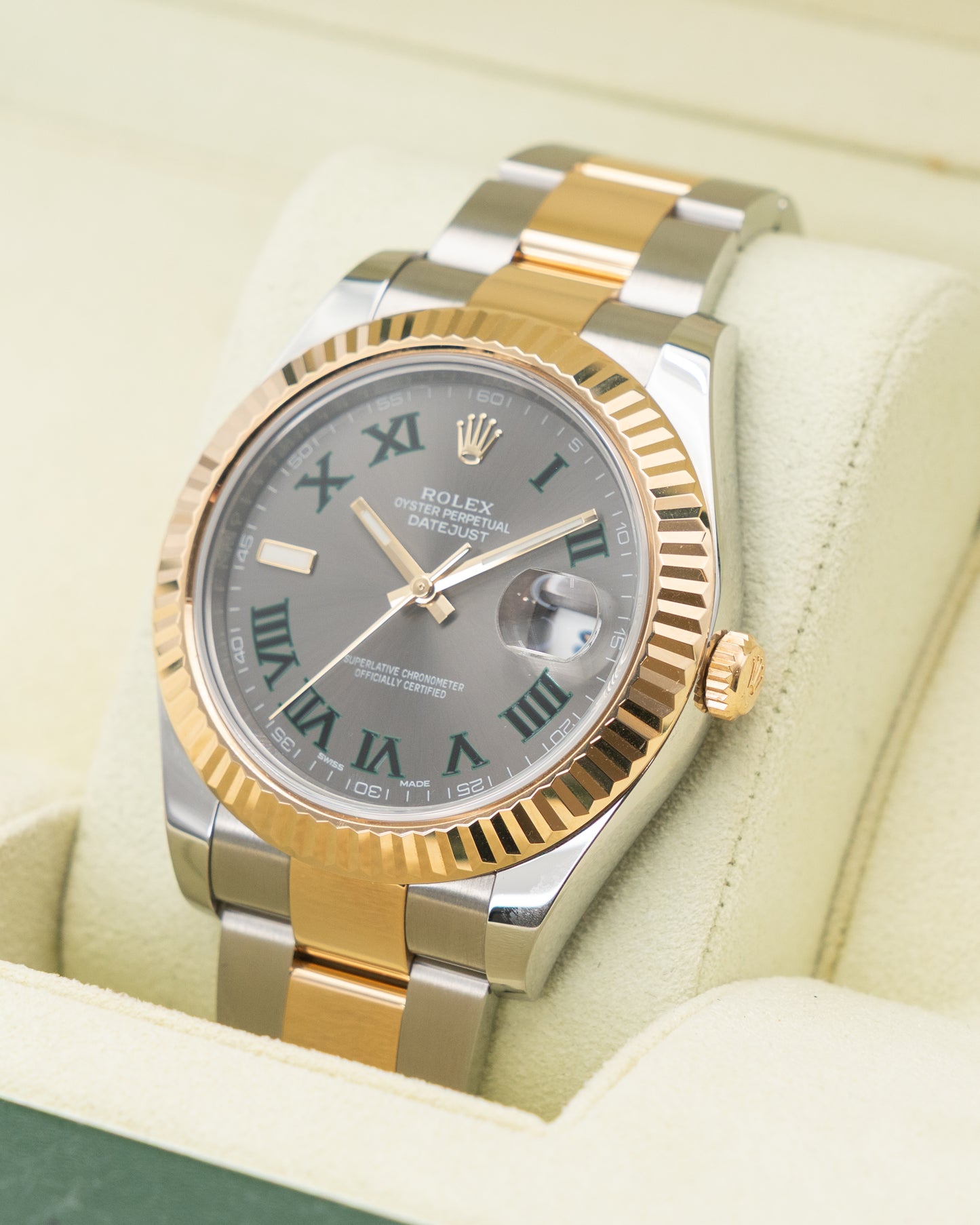 Rolex Datejust 41mm 116333 Wimbledon Dial Two Tone Yellow Gold 2015