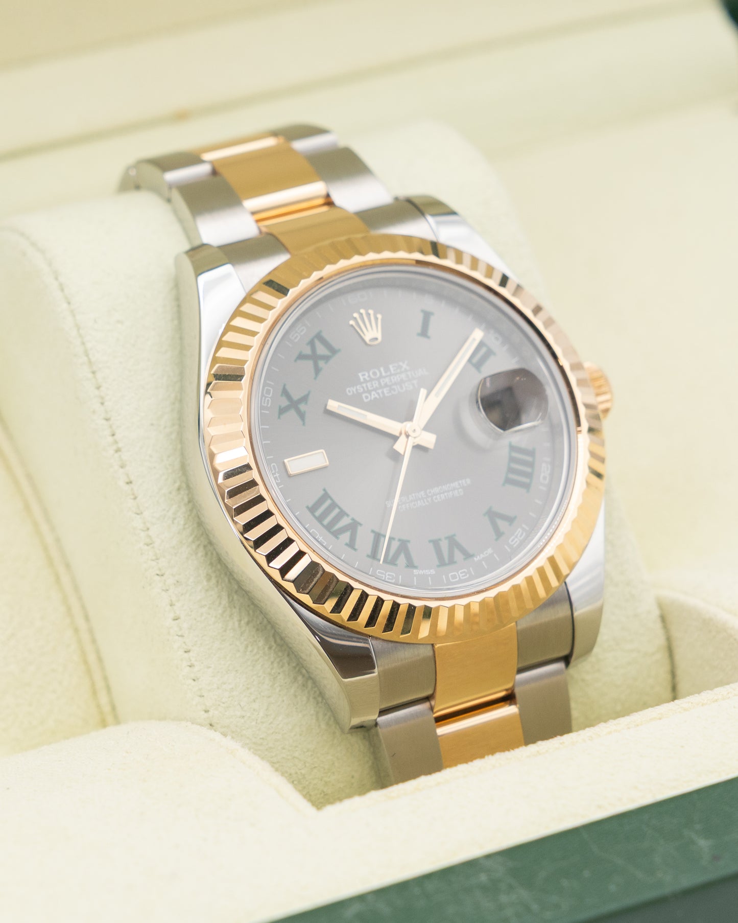 Rolex Datejust 41mm 116333 Wimbledon Dial Two Tone Yellow Gold 2015