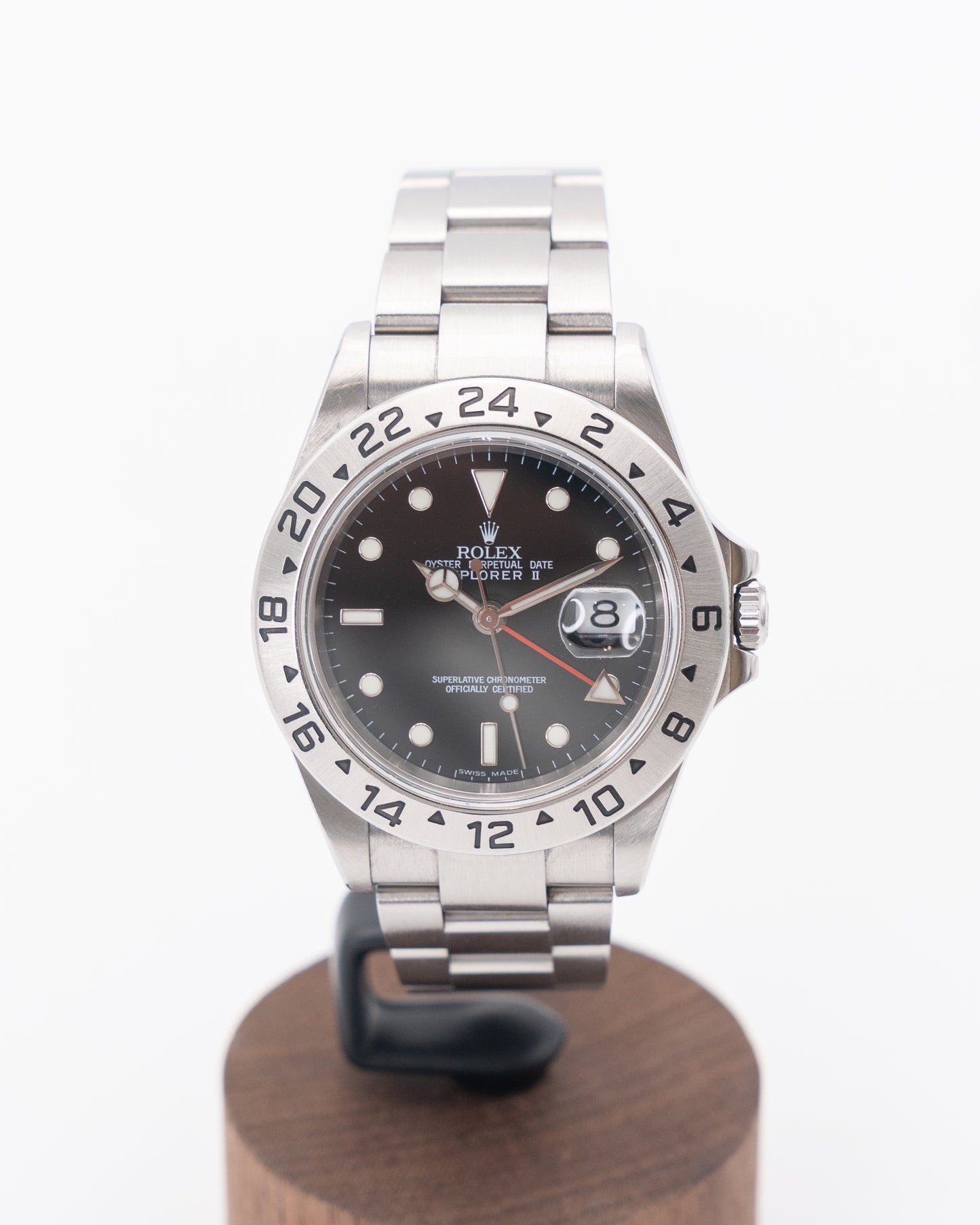 Rolex Explorer II 40mm 16570 Black Dial with Non Fliplock Clasp S Serial