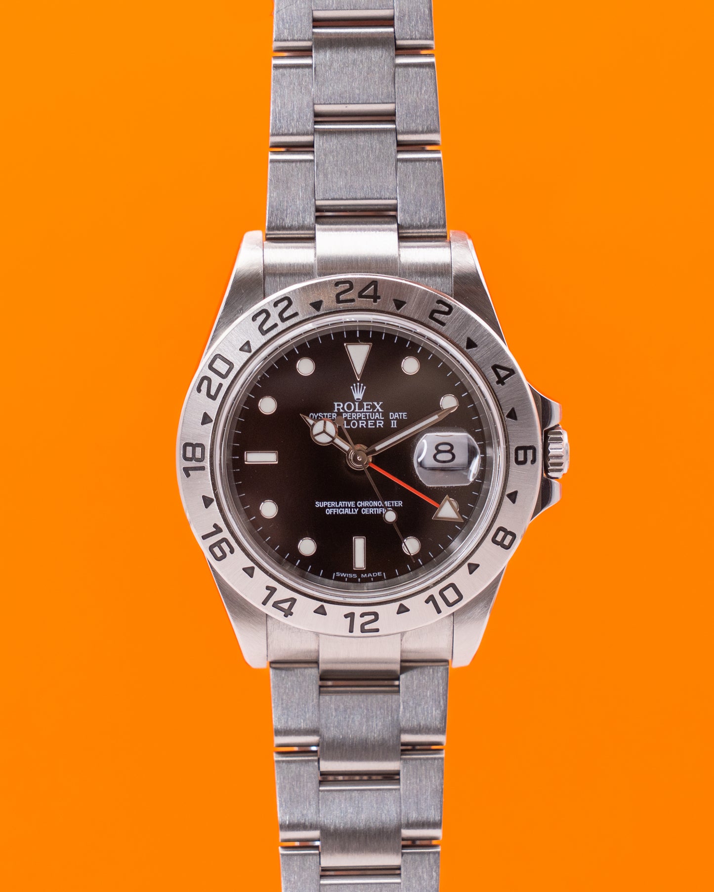 Rolex Explorer II 40mm 16570 Black Dial with Non Fliplock Clasp S Serial