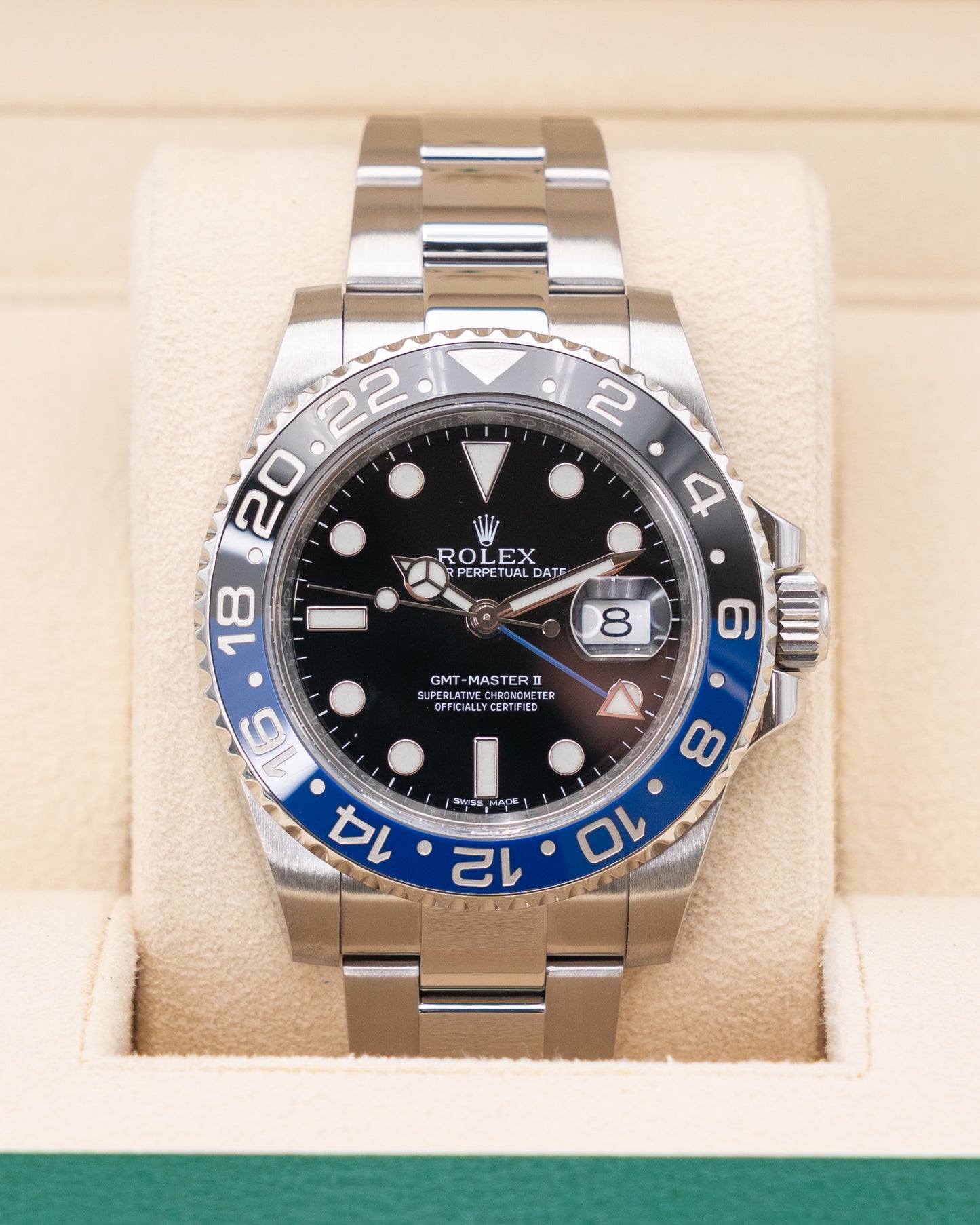 Rolex GMT Master II 40mm 116710BLNR Black and Blue Batman on Oyster with RSC Card