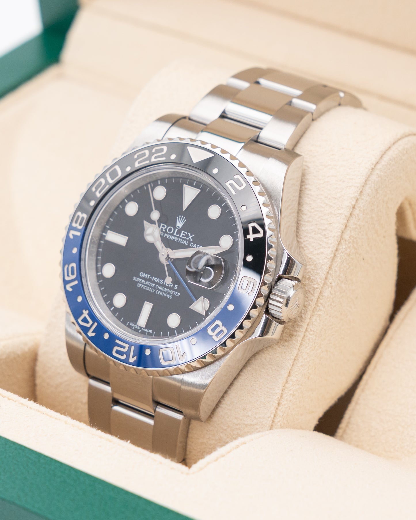 Rolex GMT Master II 40mm 116710BLNR Black and Blue Batman on Oyster with RSC Card