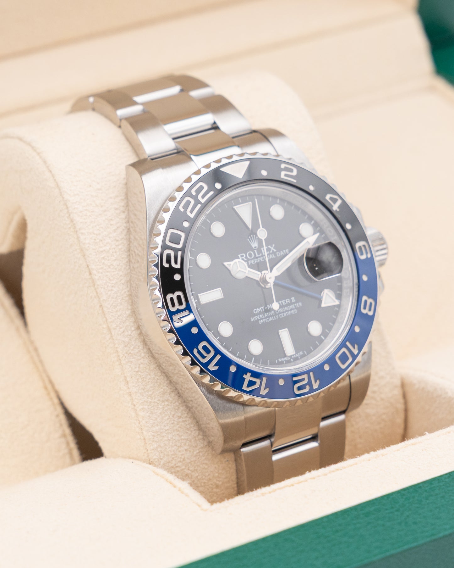 Rolex GMT Master II 40mm 116710BLNR Black and Blue Batman on Oyster with RSC Card