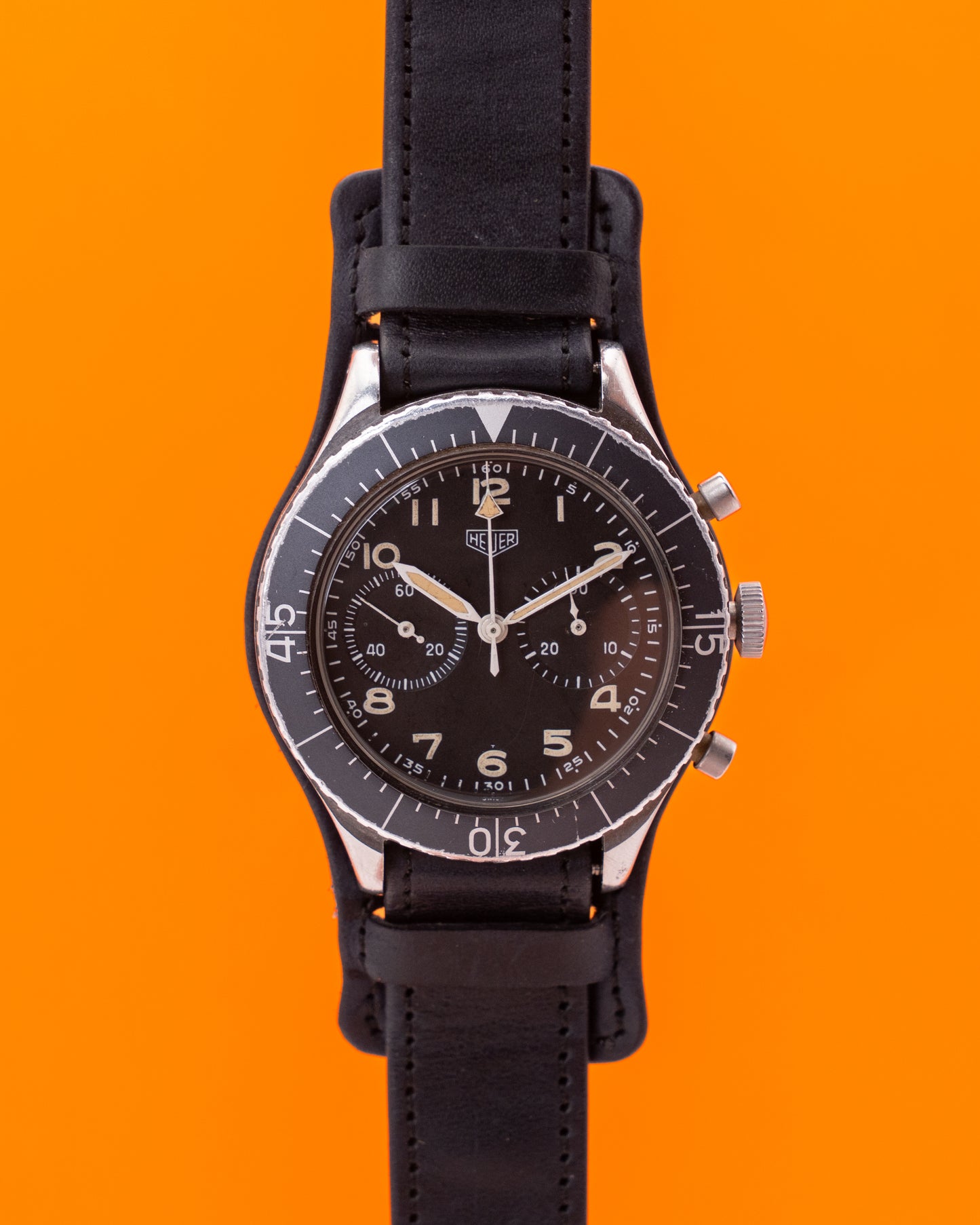 Heuer Bundeswehr 43mm 1550SG Vintage Flyback Chronograph 1960's