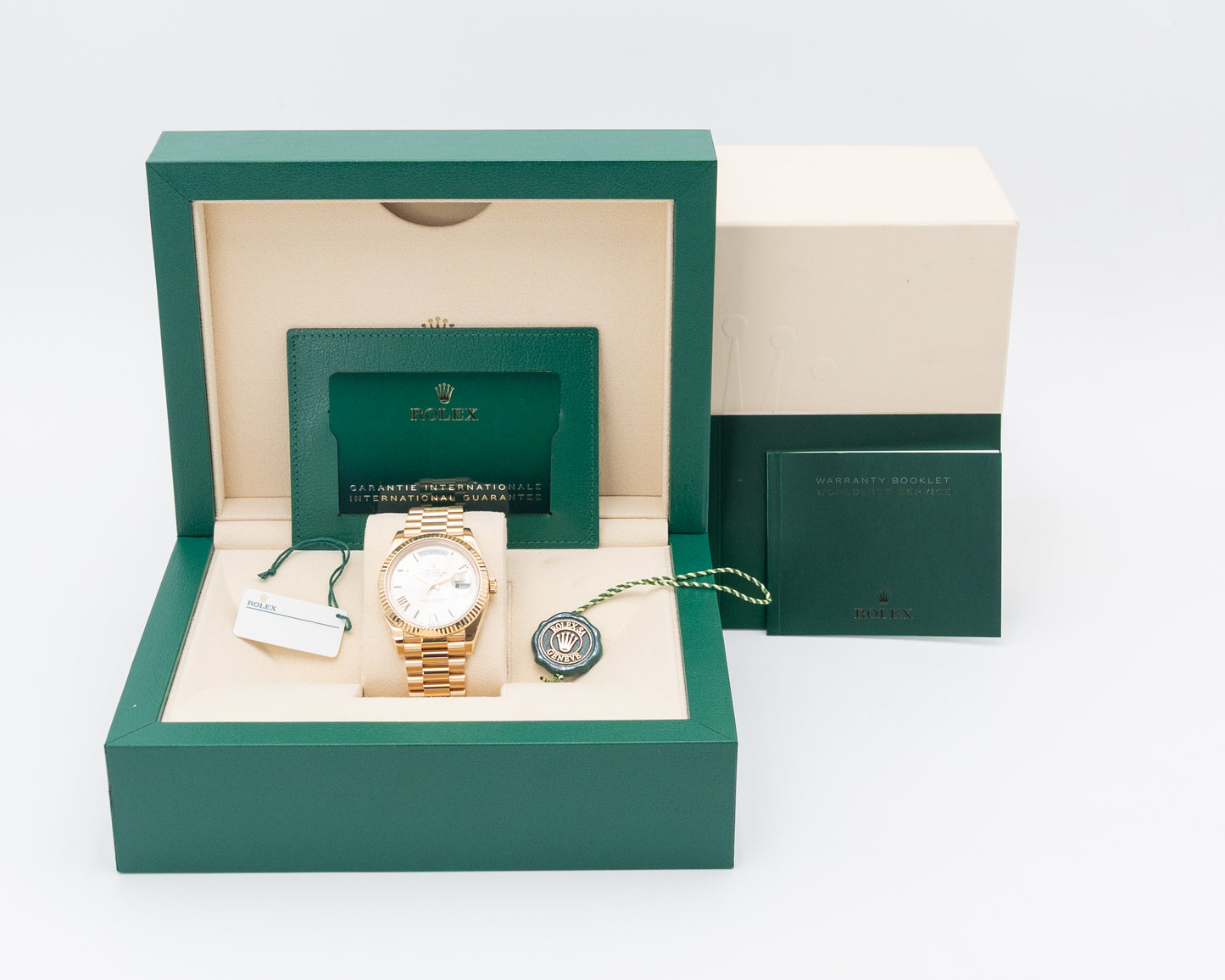 Rolex DayDate 40mm 228238 Yellow Gold Silver Roman Numeral Dial 2022