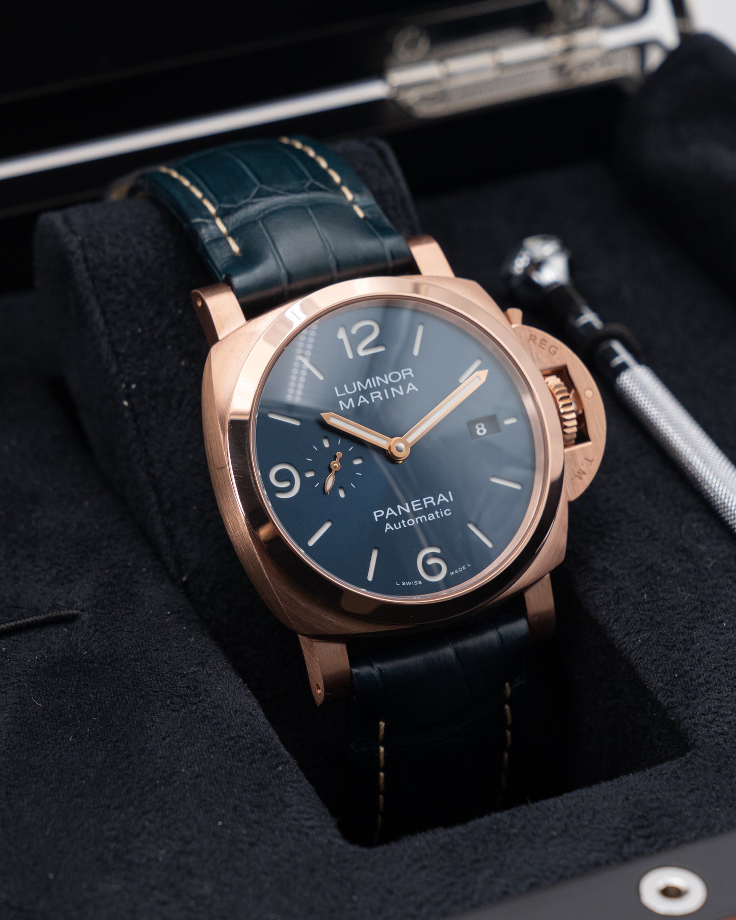 Panerai Luminor Marina 44mm PAM01112 Rose Gold Blue Dial 2023