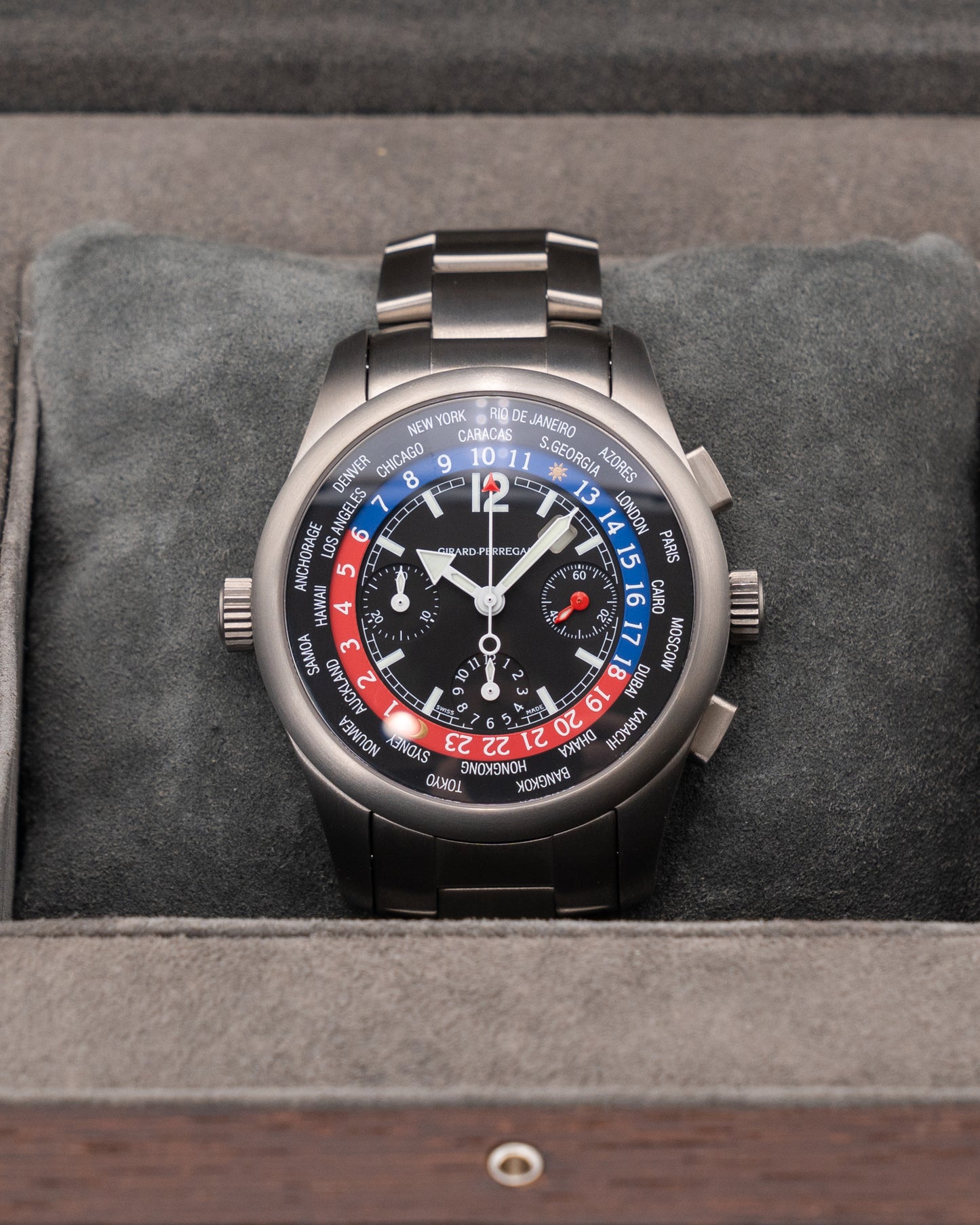 Girard Perregaux World Time 43mm 4980 Titanium Black Dial