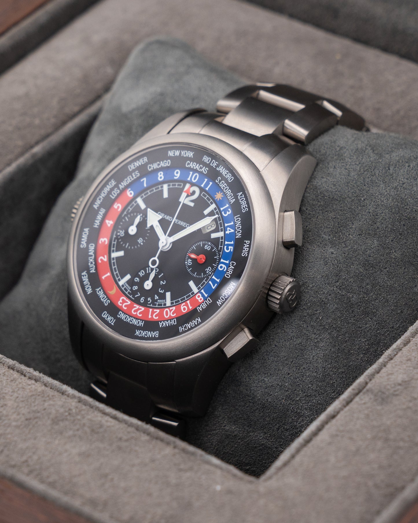 Girard Perregaux World Time 43mm 4980 Titanium Black Dial
