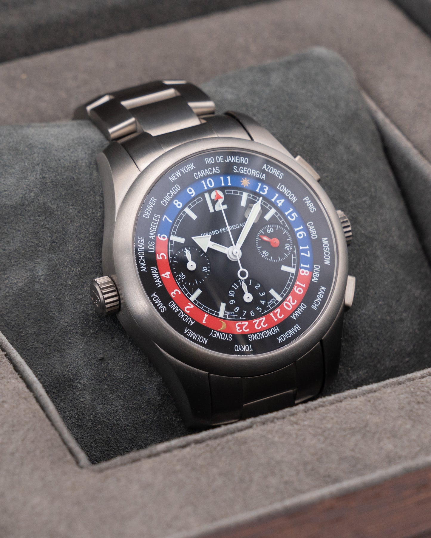 Girard Perregaux World Time 43mm 4980 Titanium Black Dial