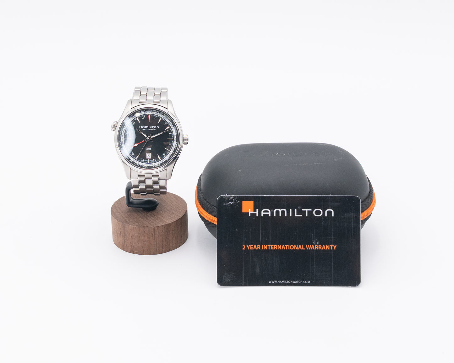 Hamilton Jazzmaster GMT AUto 42mm WorldTime Black Dial Open Caseback