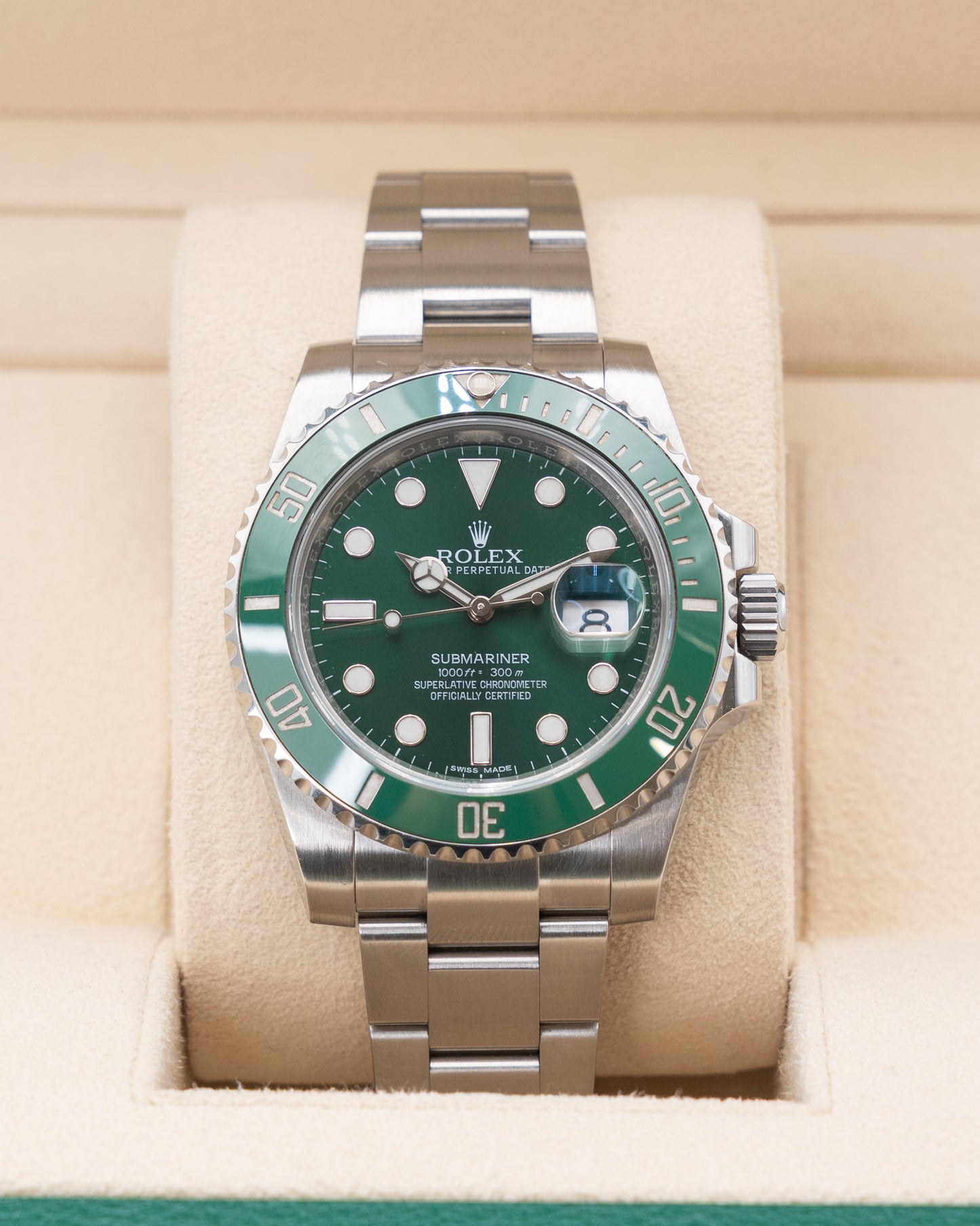 Rolex Submariner Date 40mm 116610LV Hulk Green Dial 2015