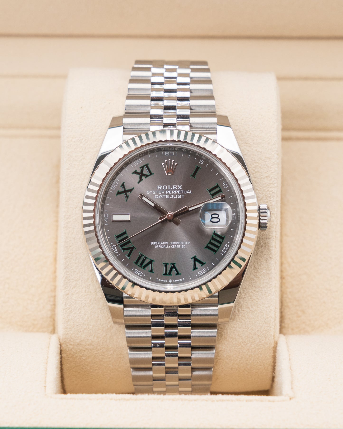 Rolex Datejust 41mm 126334 Wimbledon Dial Fluted Jubilee 2023