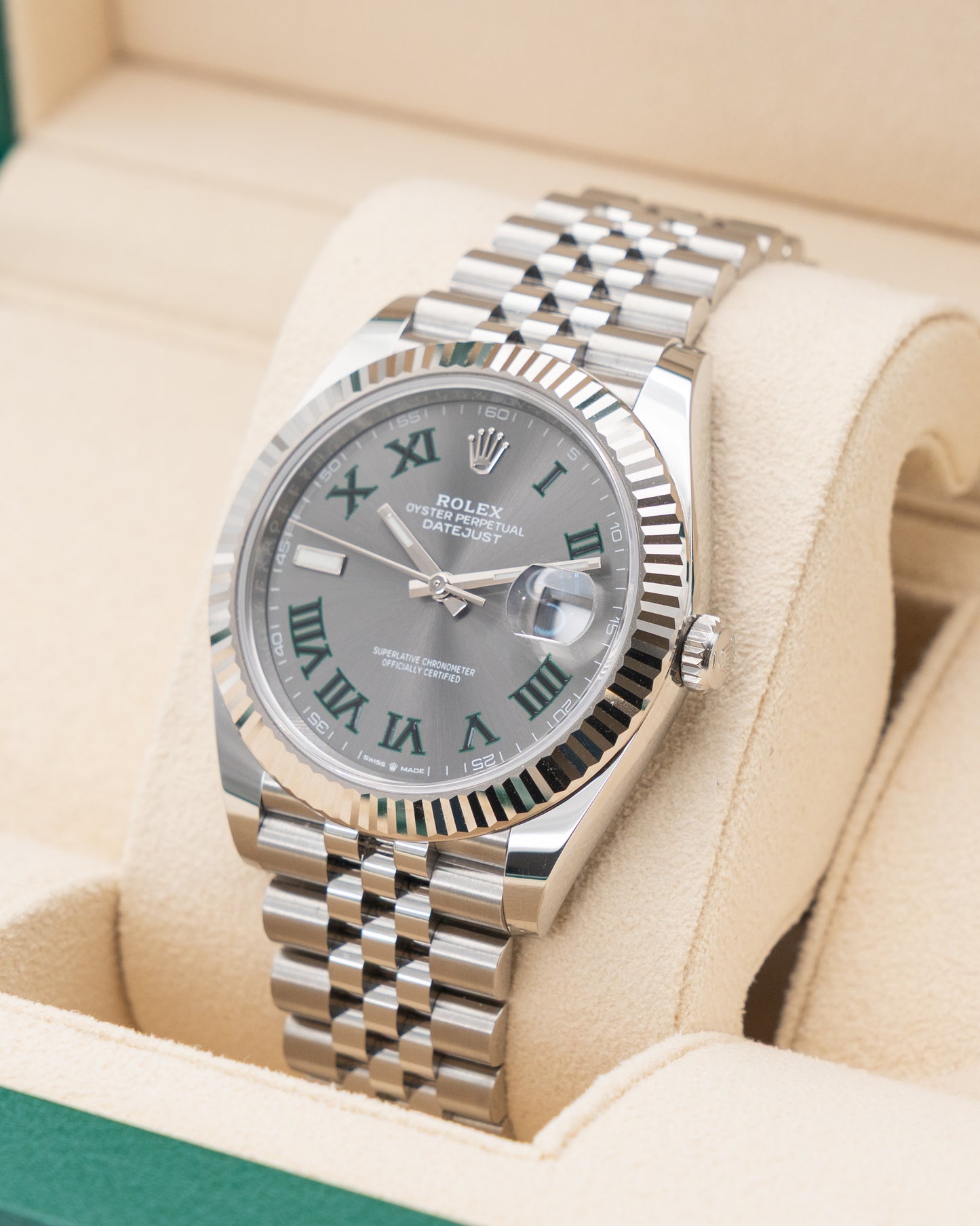 Rolex Datejust 41mm 126334 Wimbledon Dial Fluted Jubilee 2023