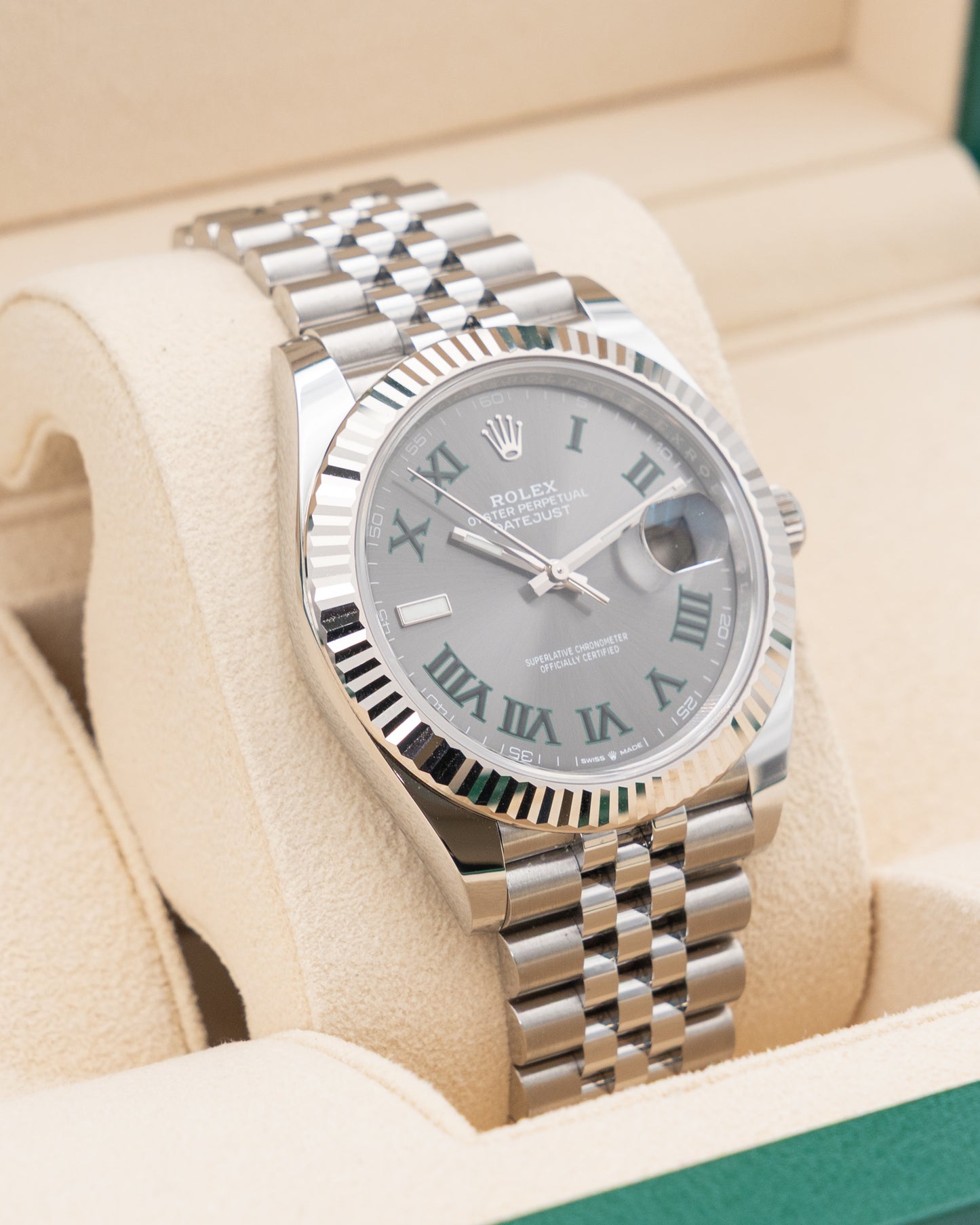 Rolex Datejust 41mm 126334 Wimbledon Dial Fluted Jubilee 2023