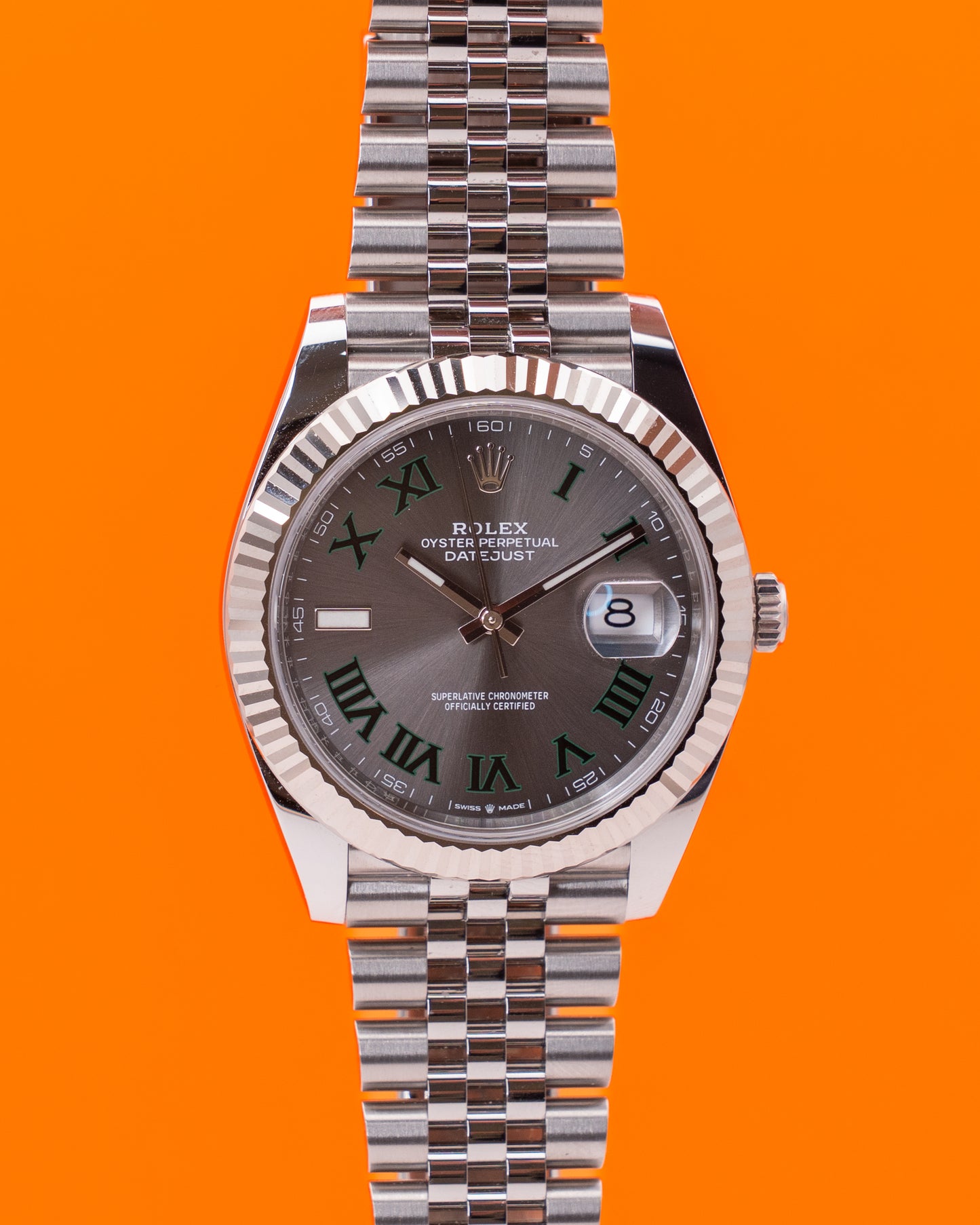 Rolex Datejust 41mm 126334 Wimbledon Dial Fluted Jubilee 2023