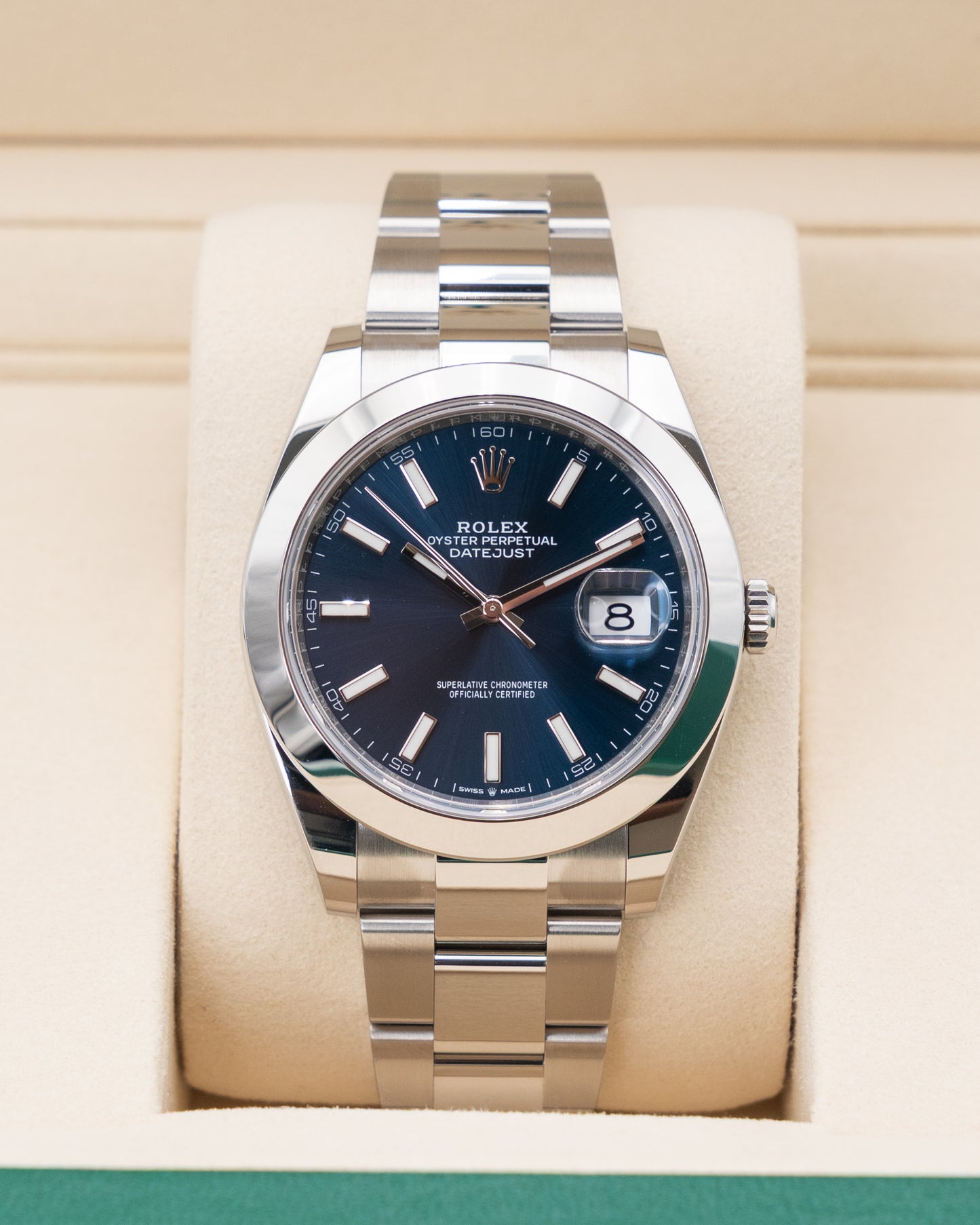 UNWORN 2025 Rolex Datejust 41mm 126300 Blue Stick Dial Smooth Oyster 2025