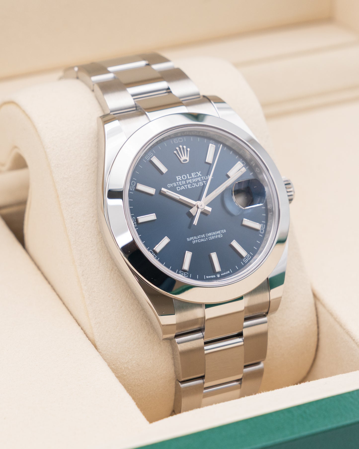UNWORN 2025 Rolex Datejust 41mm 126300 Blue Stick Dial Smooth Oyster 2025