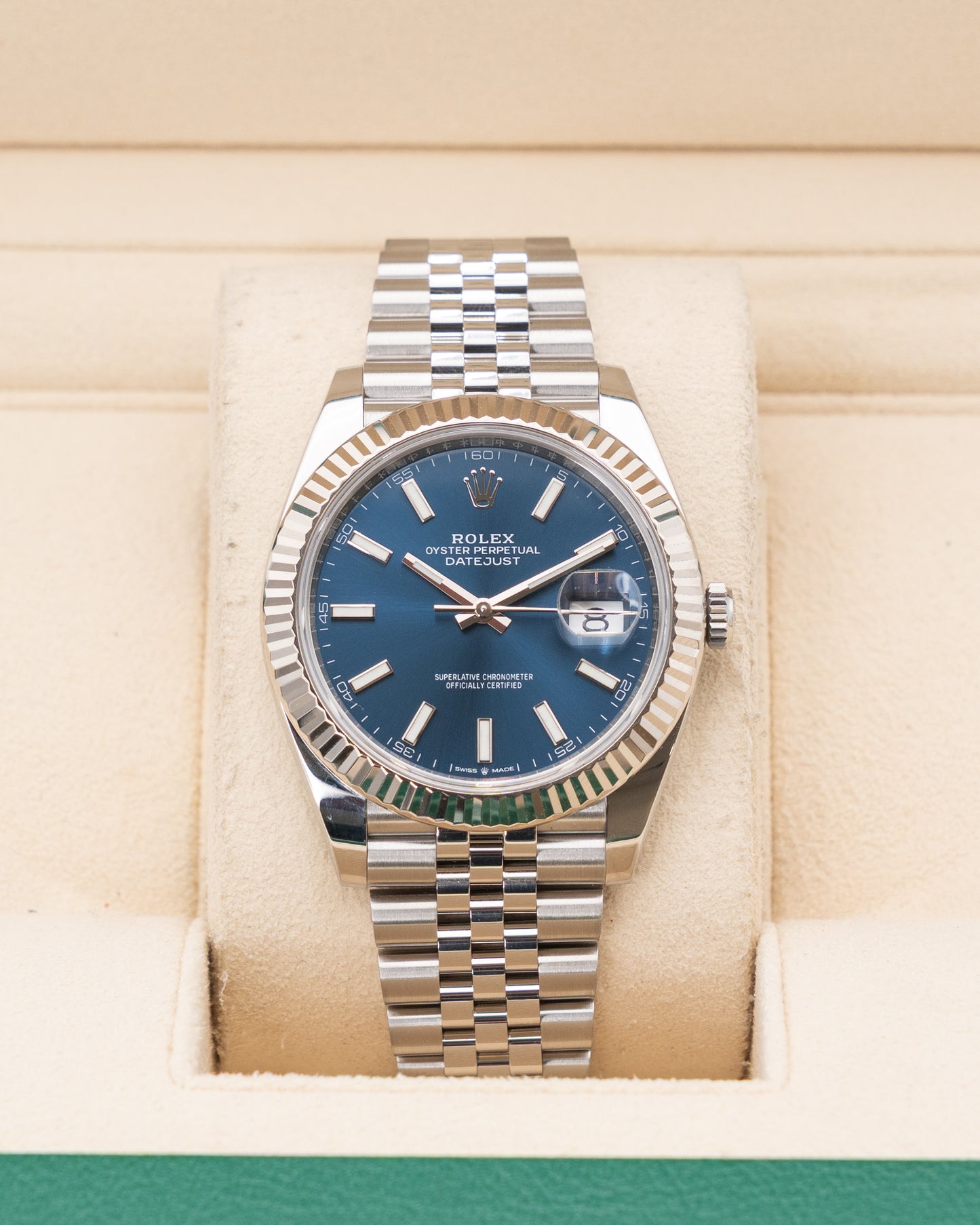 Rolex Datejust 41mm 126334 Blue Index Dial Fluted Jubilee 2021