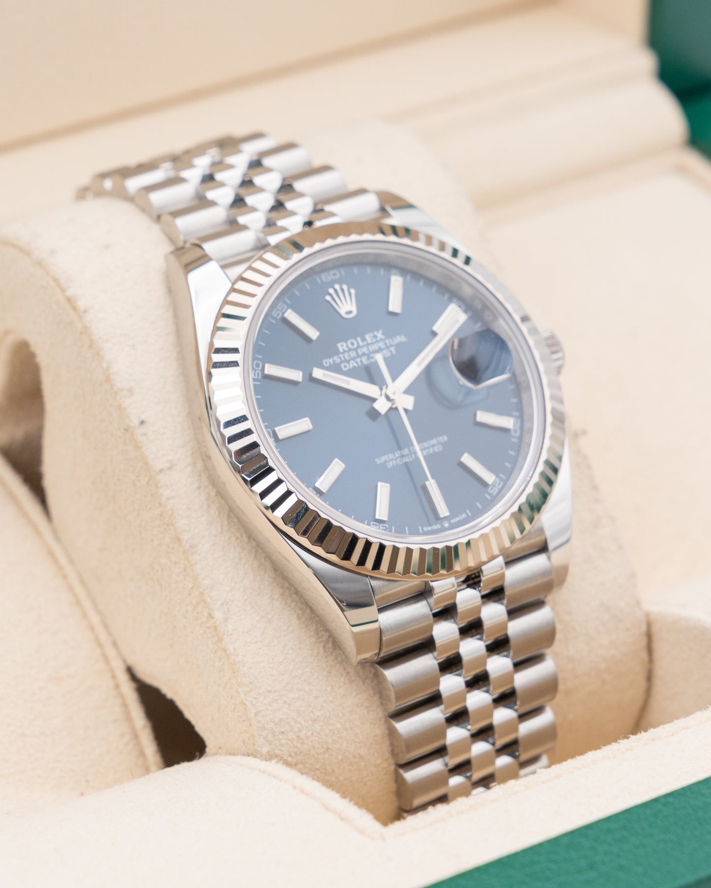 Rolex Datejust 41mm 126334 Blue Index Dial Fluted Jubilee 2021