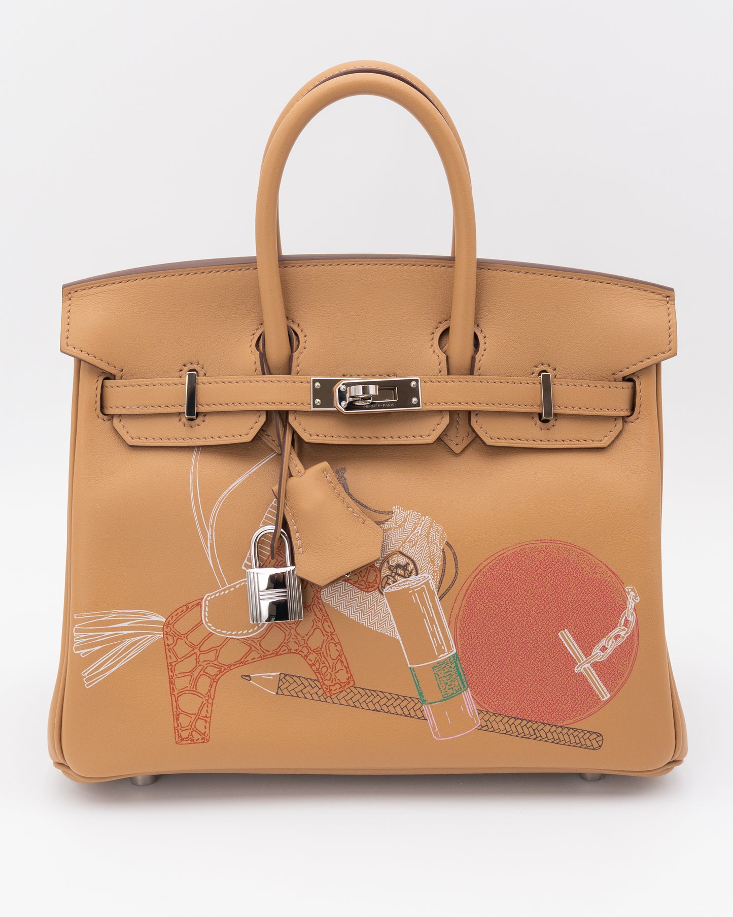 Hermes Birkin 25 Limited Edition Biscuit Printed Swift In & Out