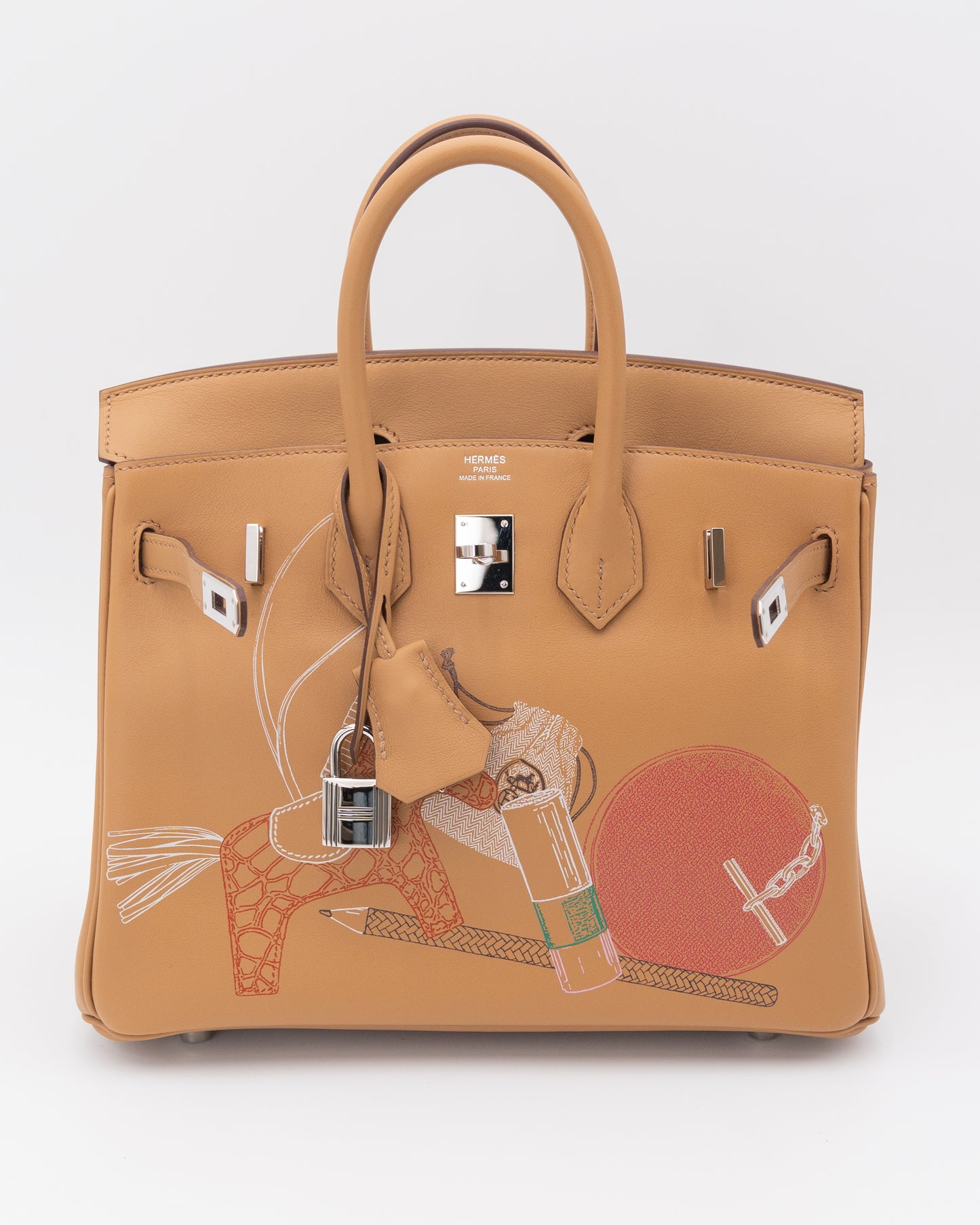 Hermes Birkin 25 Limited Edition Biscuit Printed Swift In & Out
