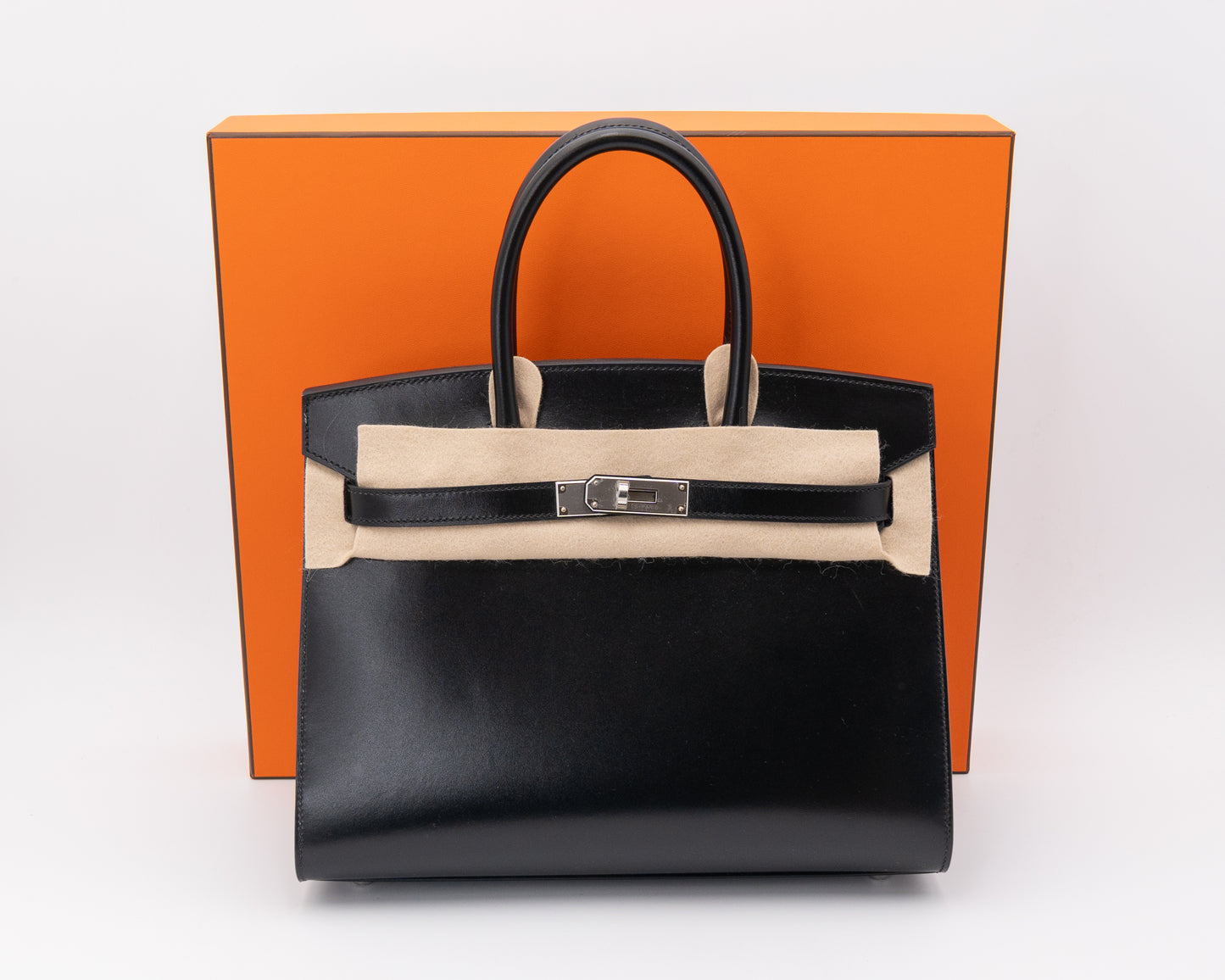 Hermes Birkin 30 Black Calf Box Leather With Palladium Hardware
