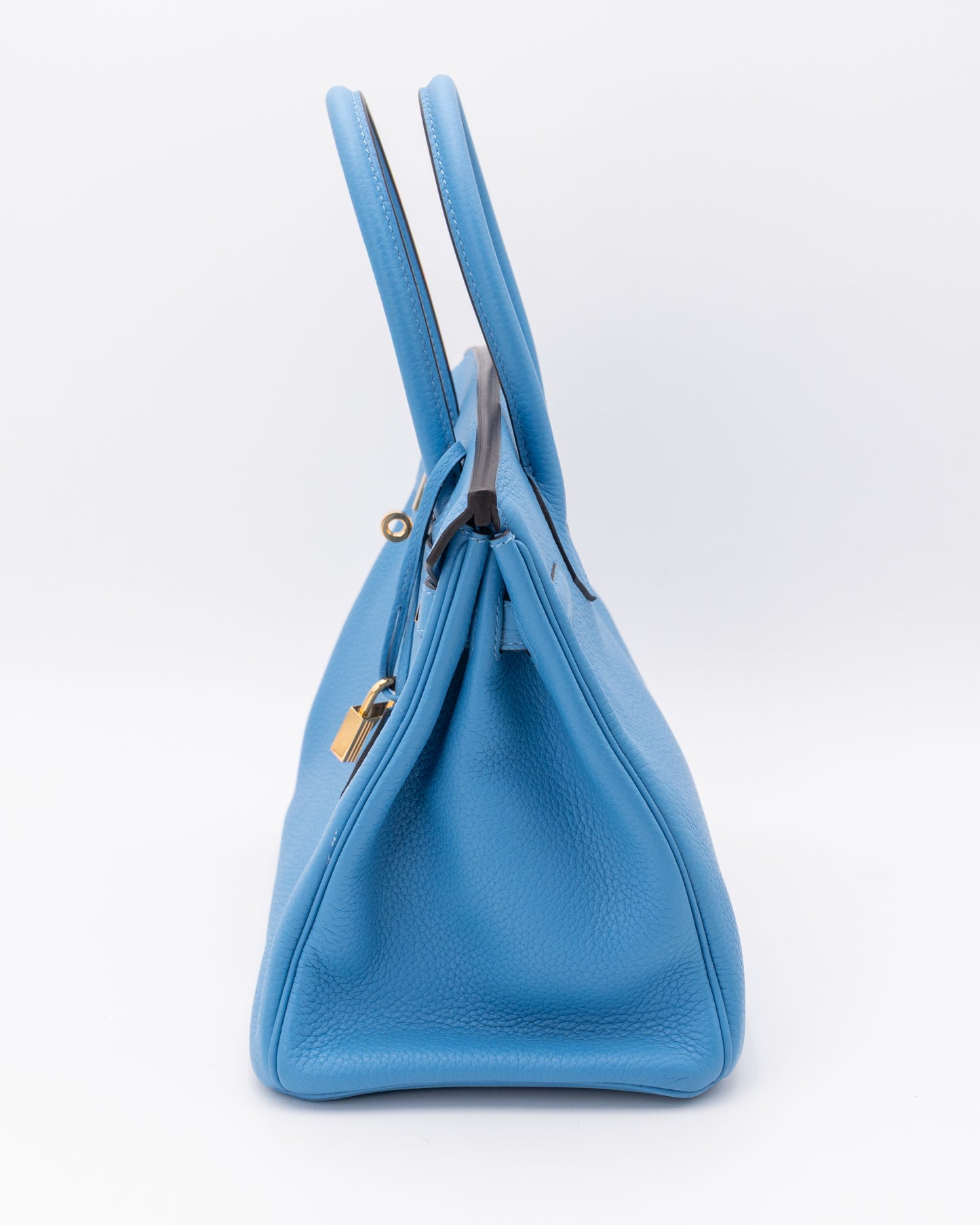 Hermes Birkin 30 A Bleu Paradis TOGO Leather With Gold Hardware
