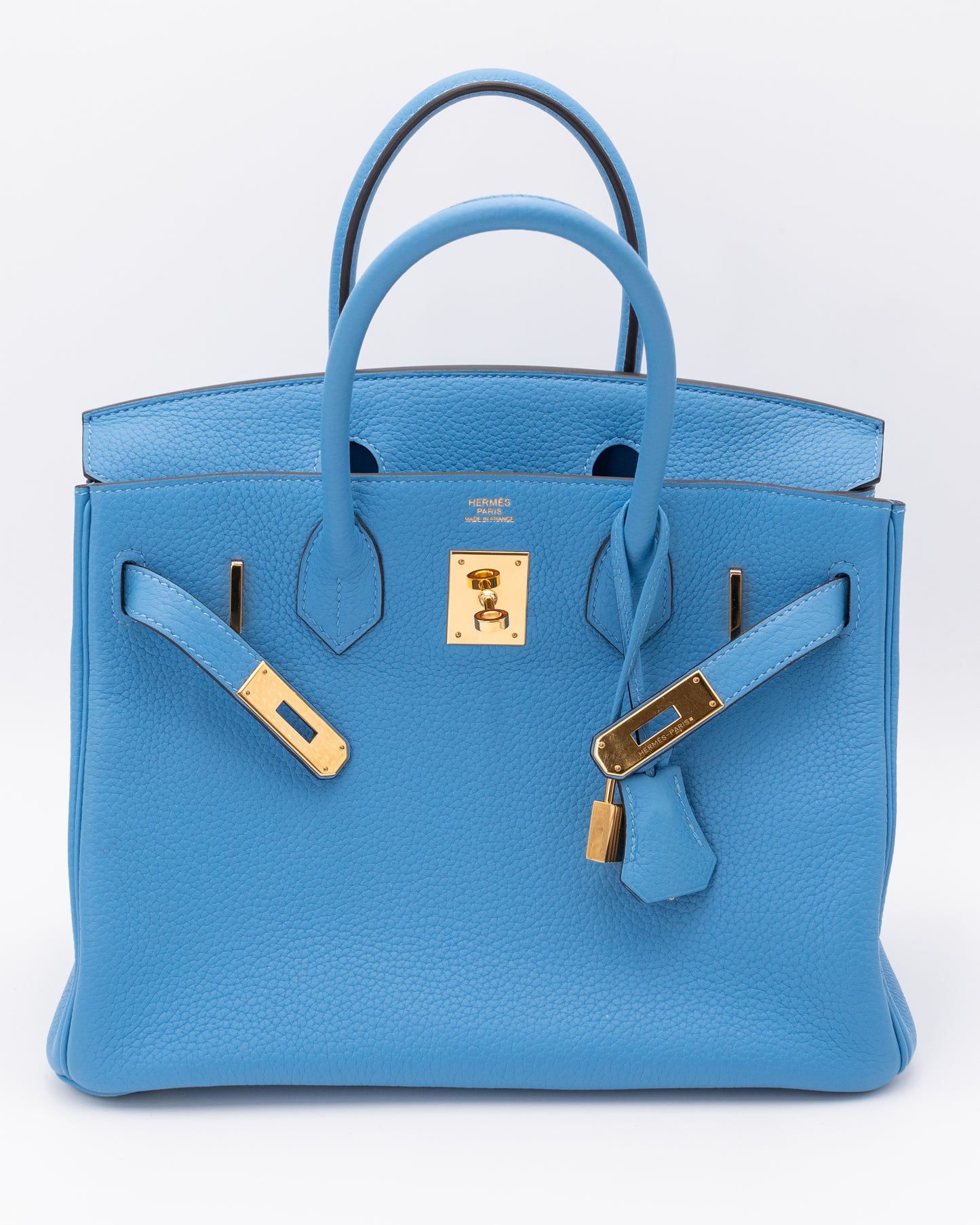 Hermes Birkin 30 A Bleu Paradis TOGO Leather With Gold Hardware