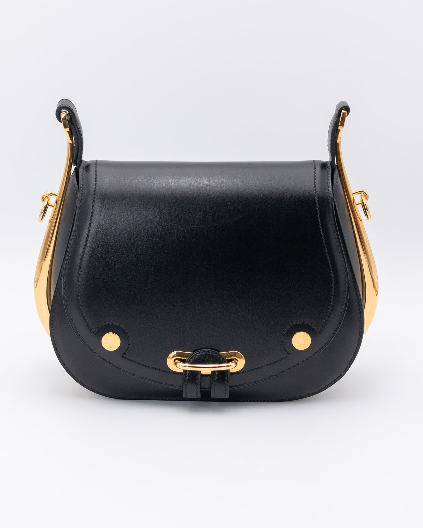 Hermes Black Calf Box Leather Passe Quide With Gold Hardware