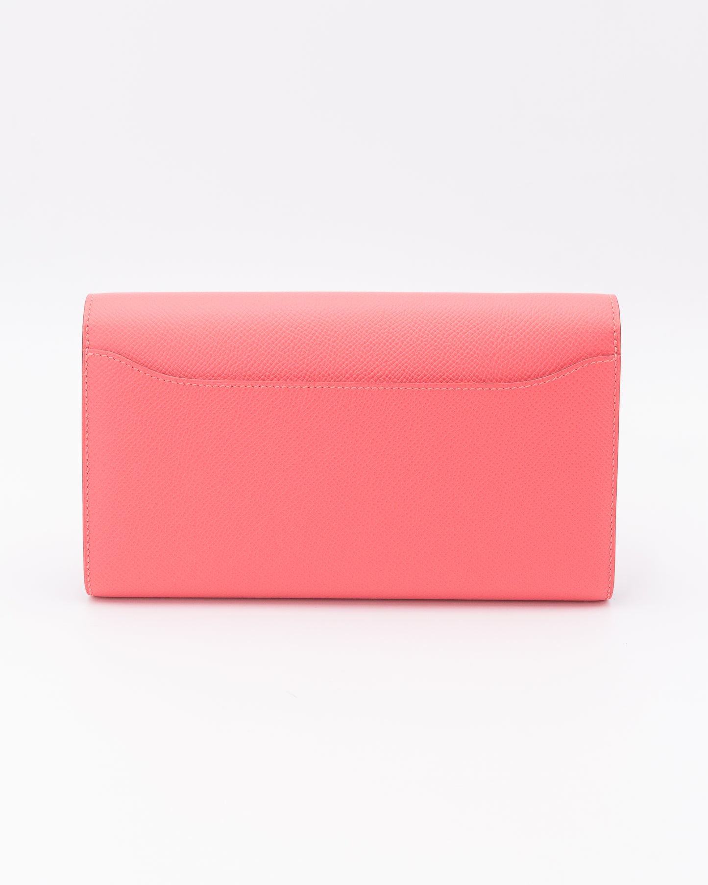 Hermes Rose Azalee Epsom Leather Constance Long Wallet With Palladium Hardware