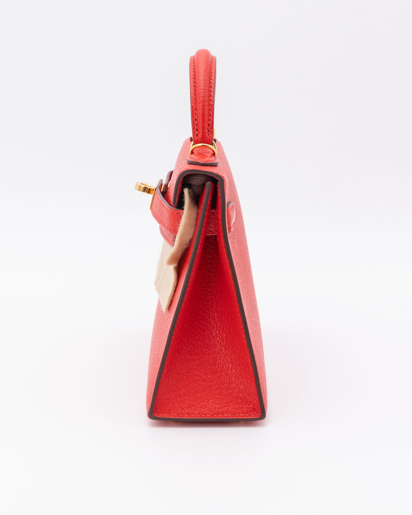 Hermes Mini Kelly 20 Red With Gold Hardware