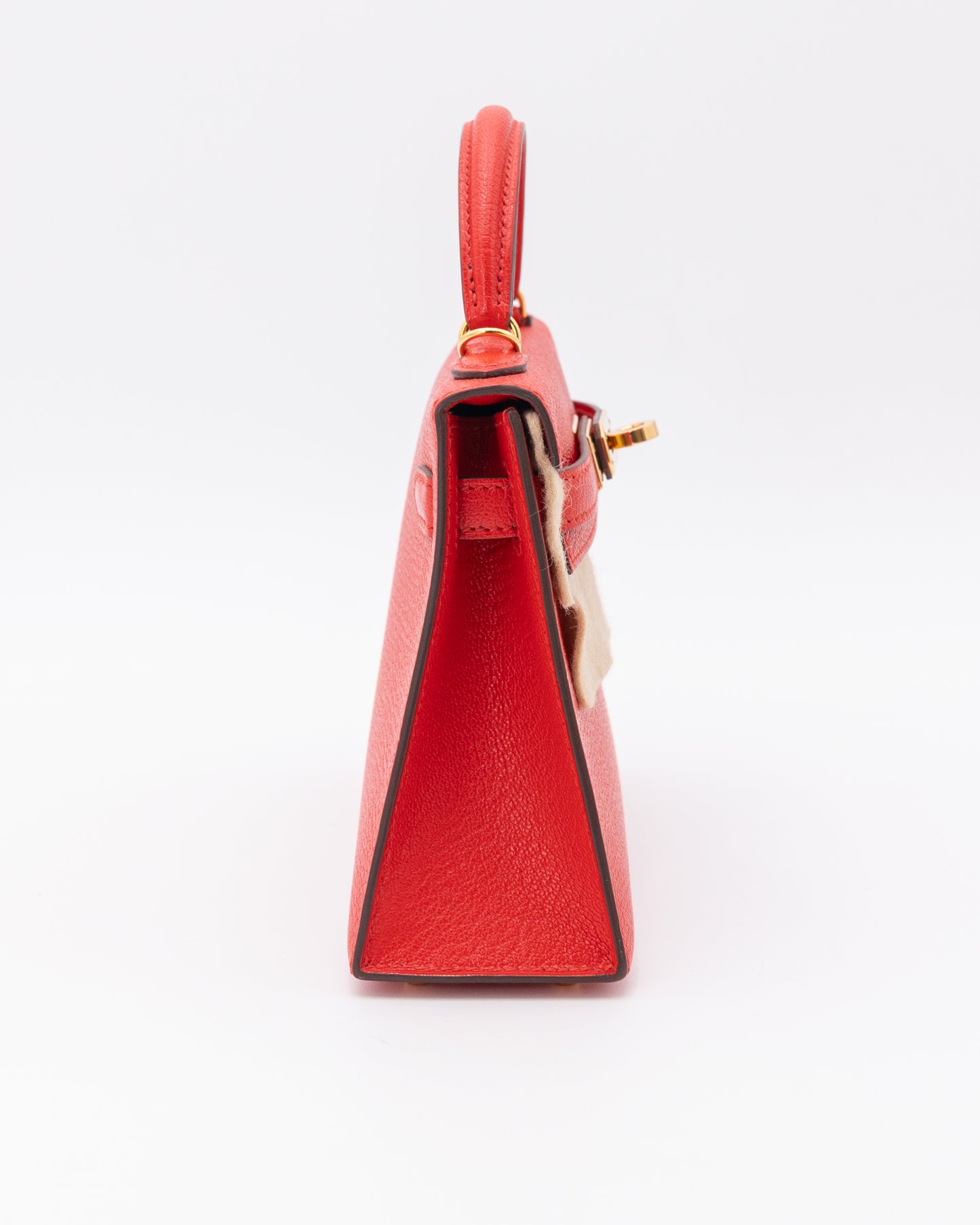 Hermes Mini Kelly 20 Red With Gold Hardware